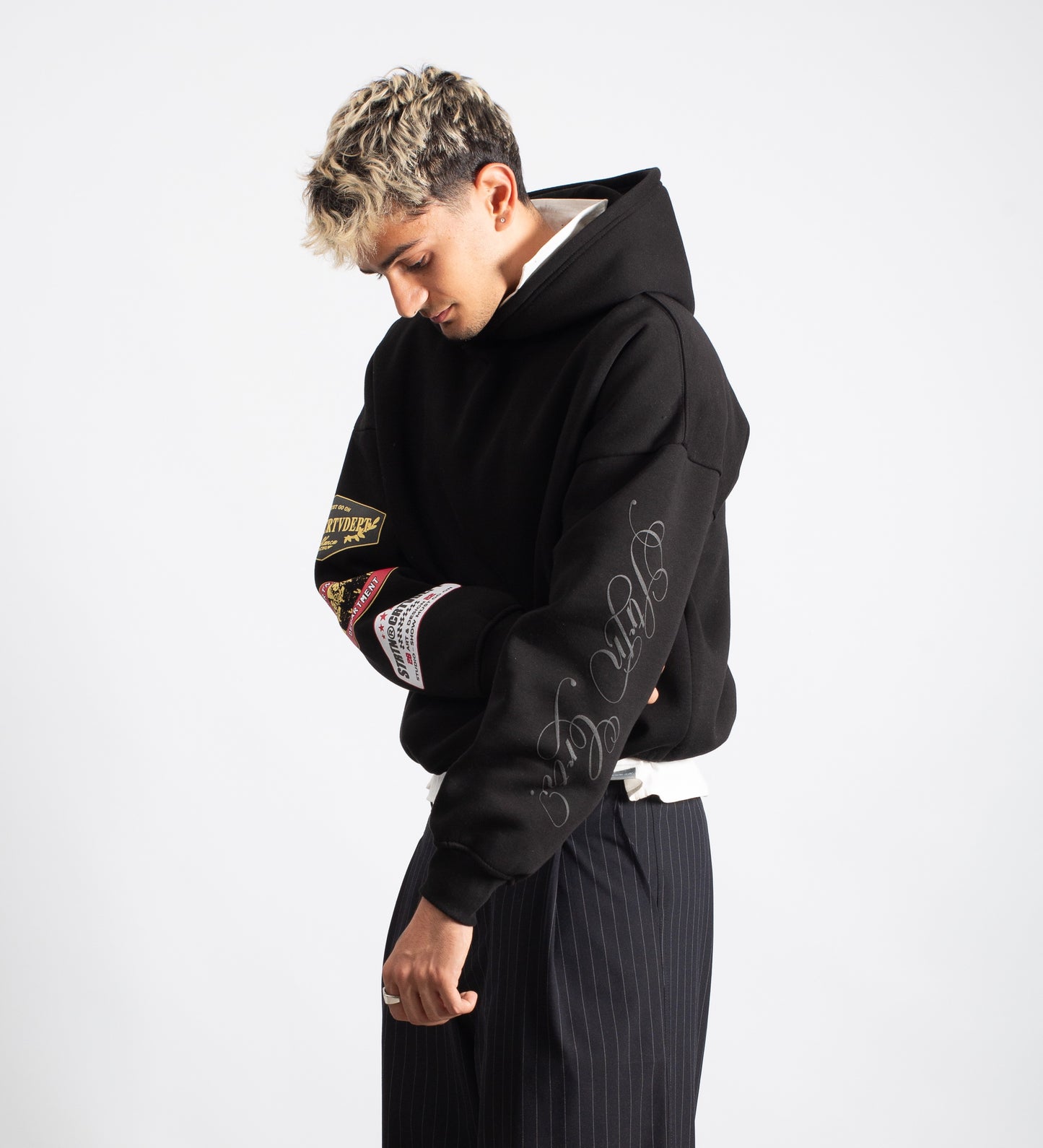 STRTN® CRTV DEPT. BOXY HOODIE – Black
