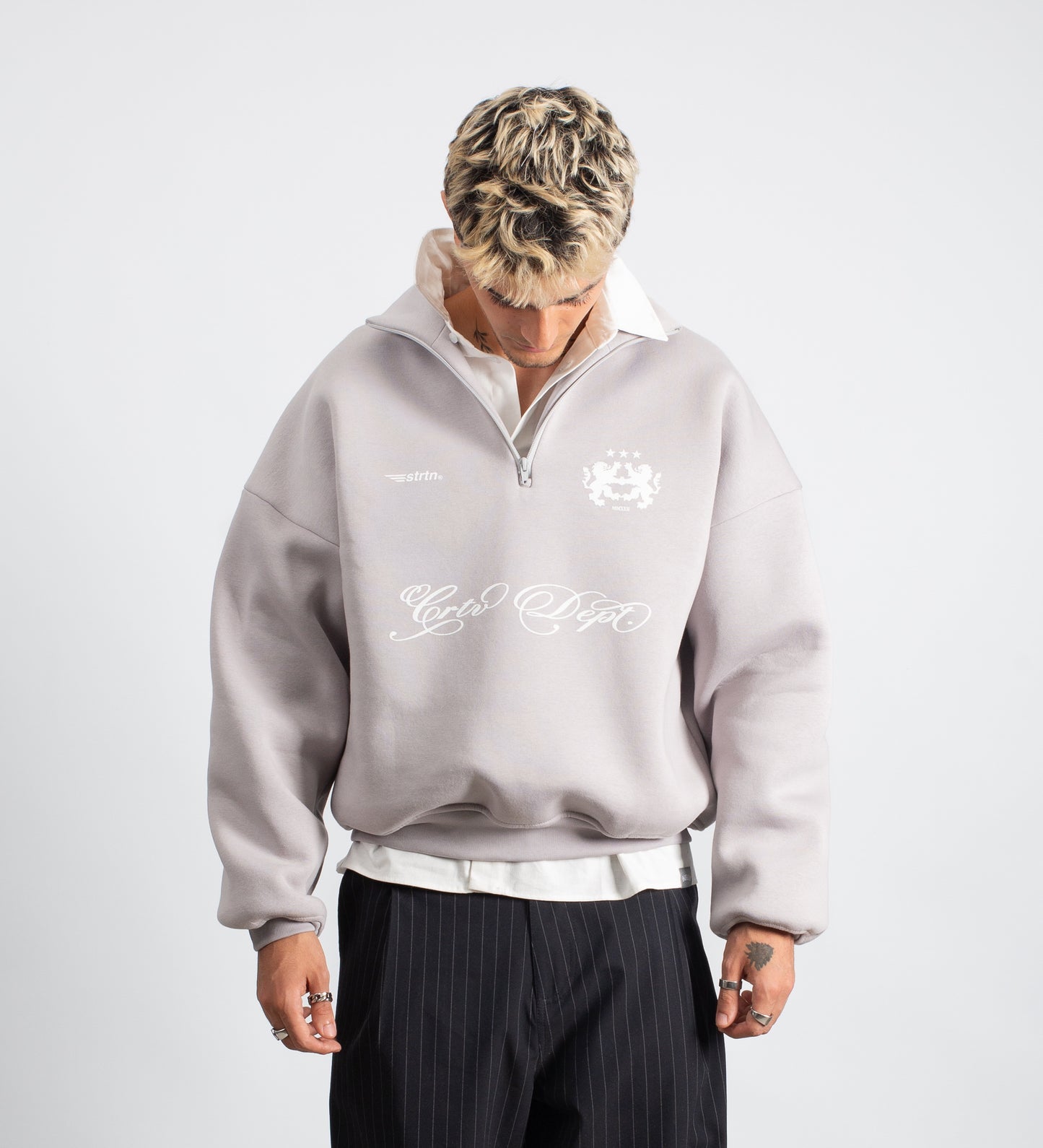 CRTV DEPT. BOXY HALF-ZIP – Gray