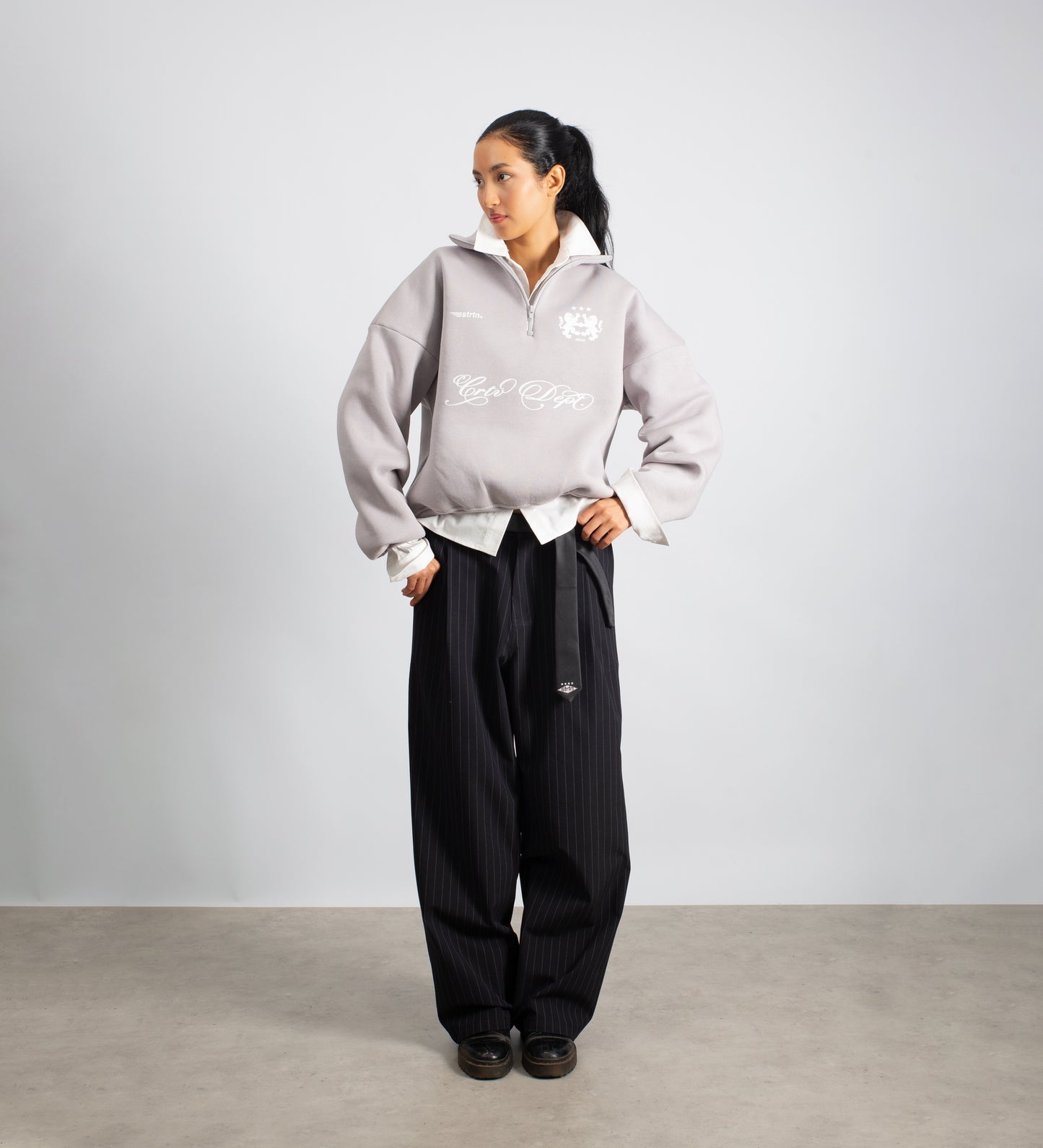 CRTV DEPT. BOXY HALF-ZIP – Gray