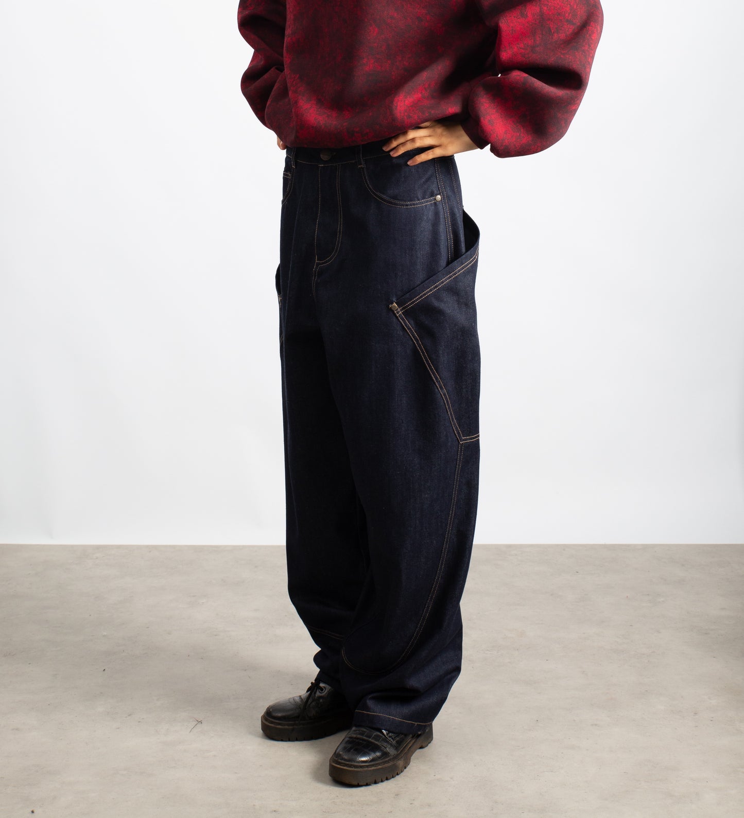 CRTV DEPT. RAW BAGGY DENIM – Blue