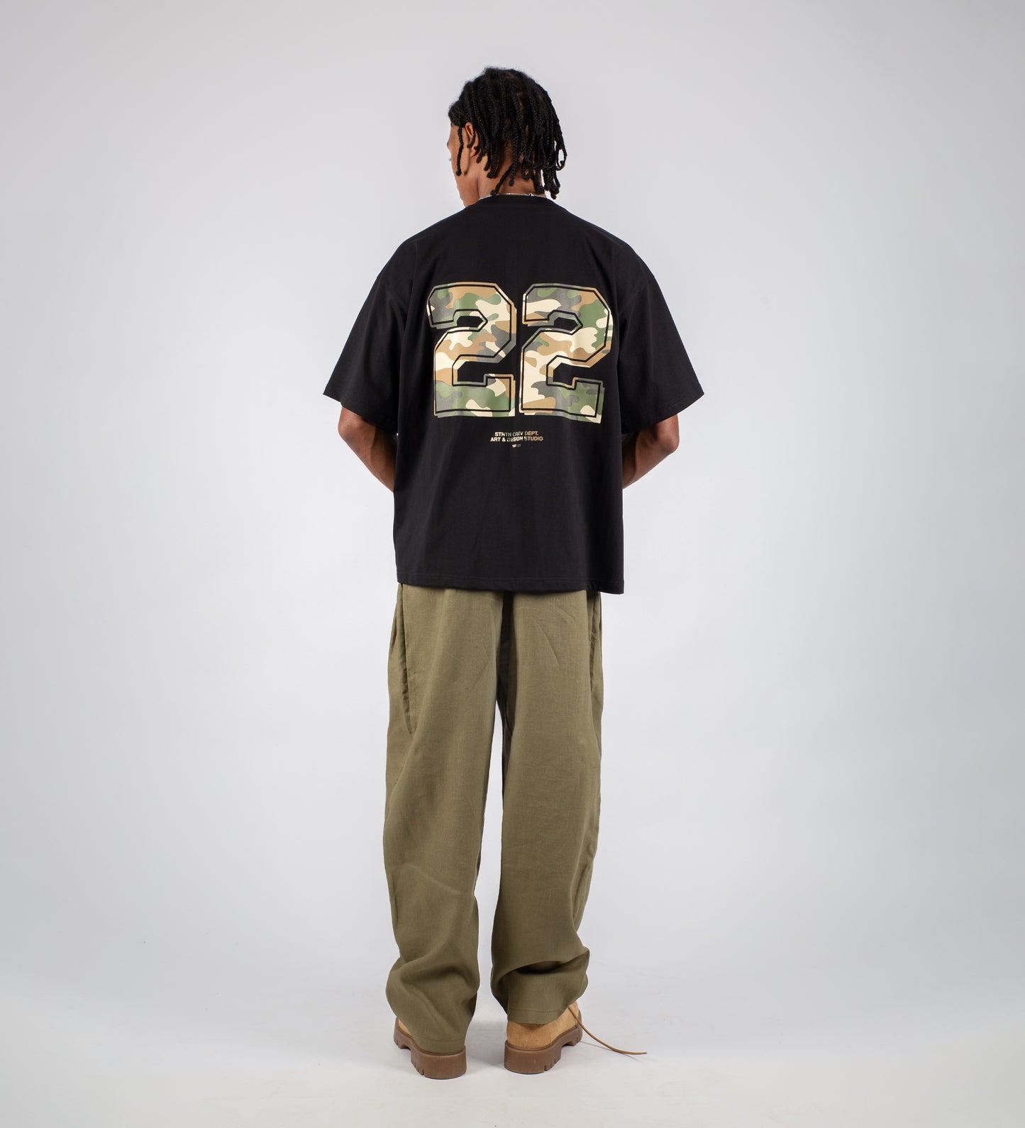 PLEATED BAGGY LINEN PANTS – Military Green