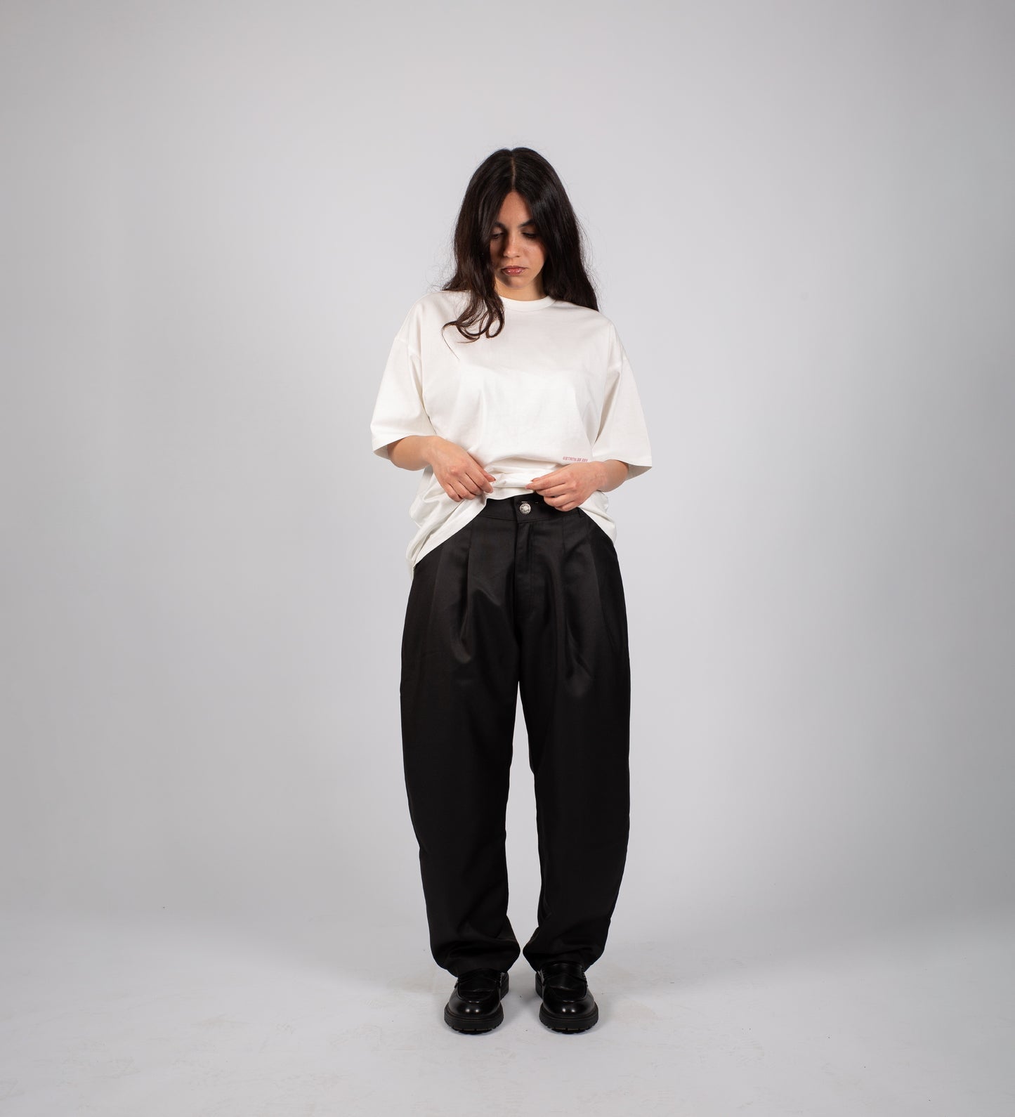 PANTALON PLISSÉ BAGGY SUR MESURE – Noir