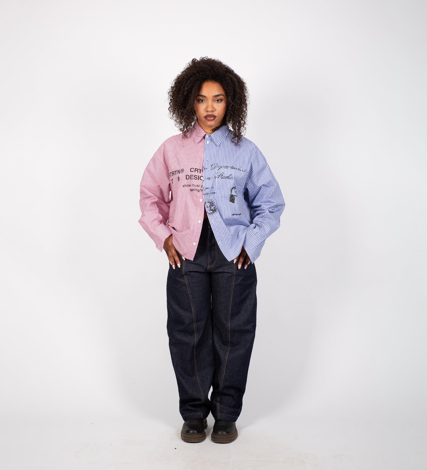CHEMISE À RAYURES CRTV DEPT. – Bleu et rouge