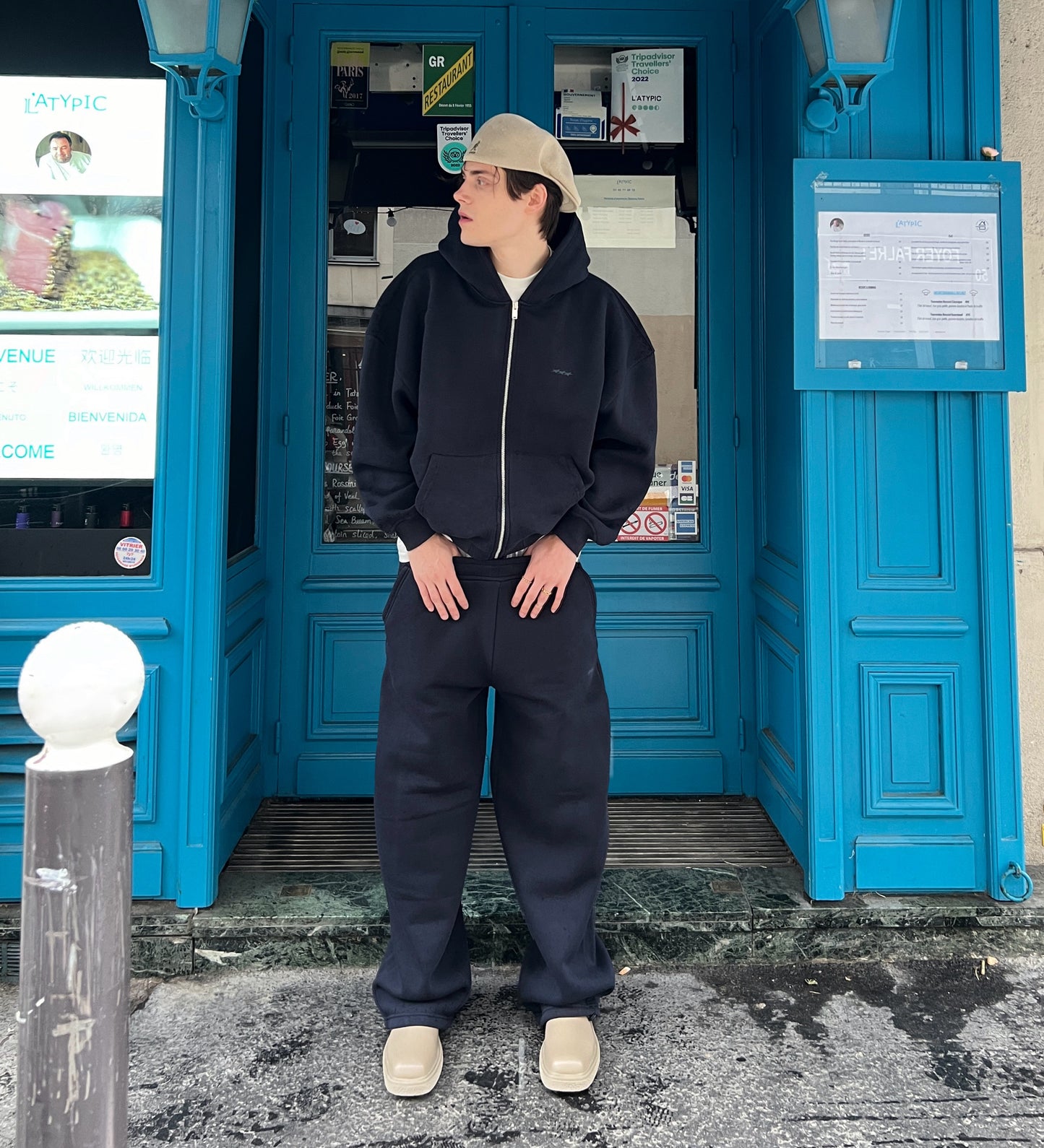 Pantalon de survêtement ample Strtn – Bleu marine
