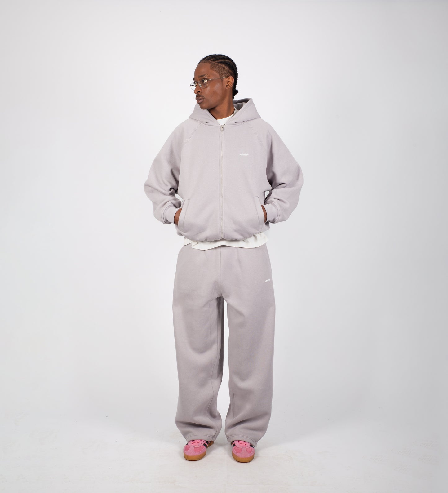 STRTN RAGLAN ZIP-UP HOODIE – Light Gray