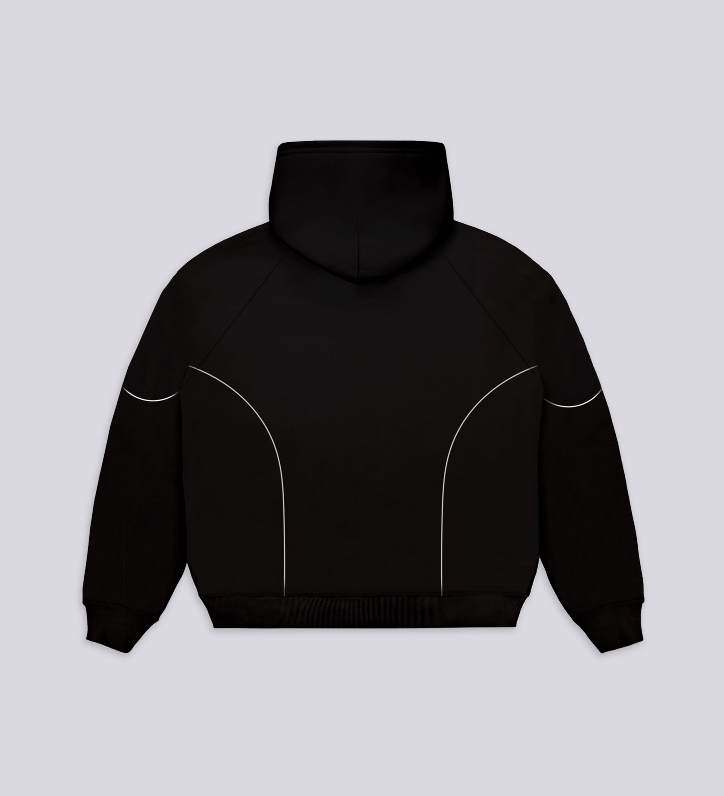 Sweat à capuche carré Strtn Piped Set – Noir