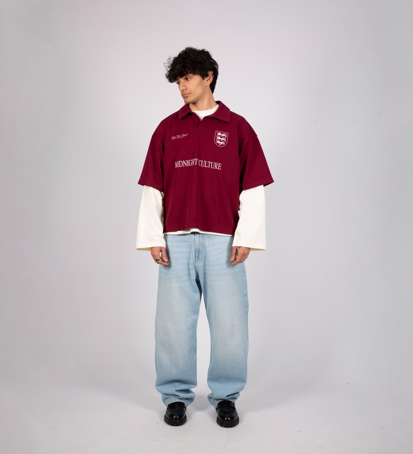 MIDNIGHT CULTURE BOXY HEAVYWEIGHT POLO – Burgundy