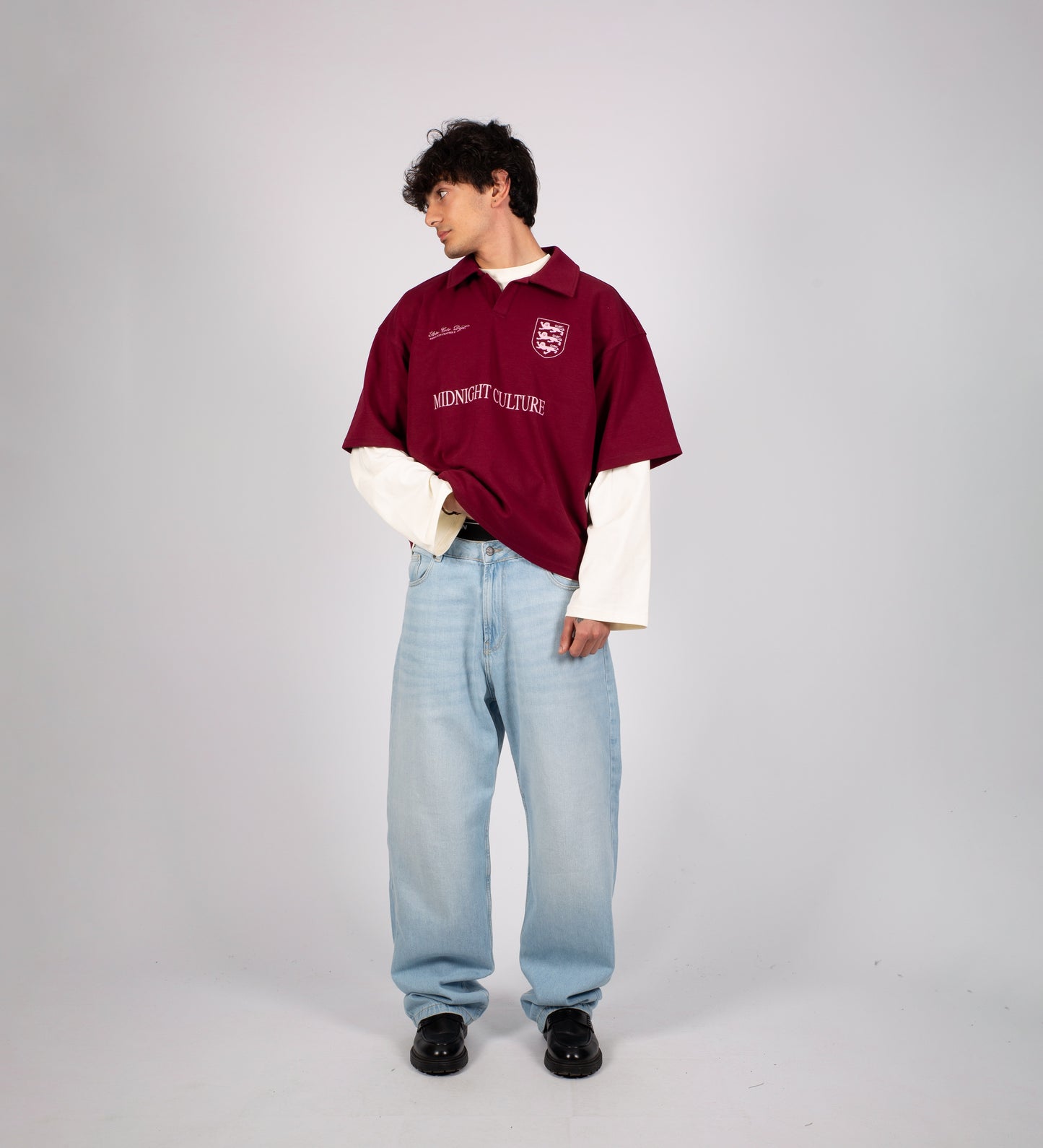 MIDNIGHT CULTURE BOXY HEAVYWEIGHT POLO – Burgundy