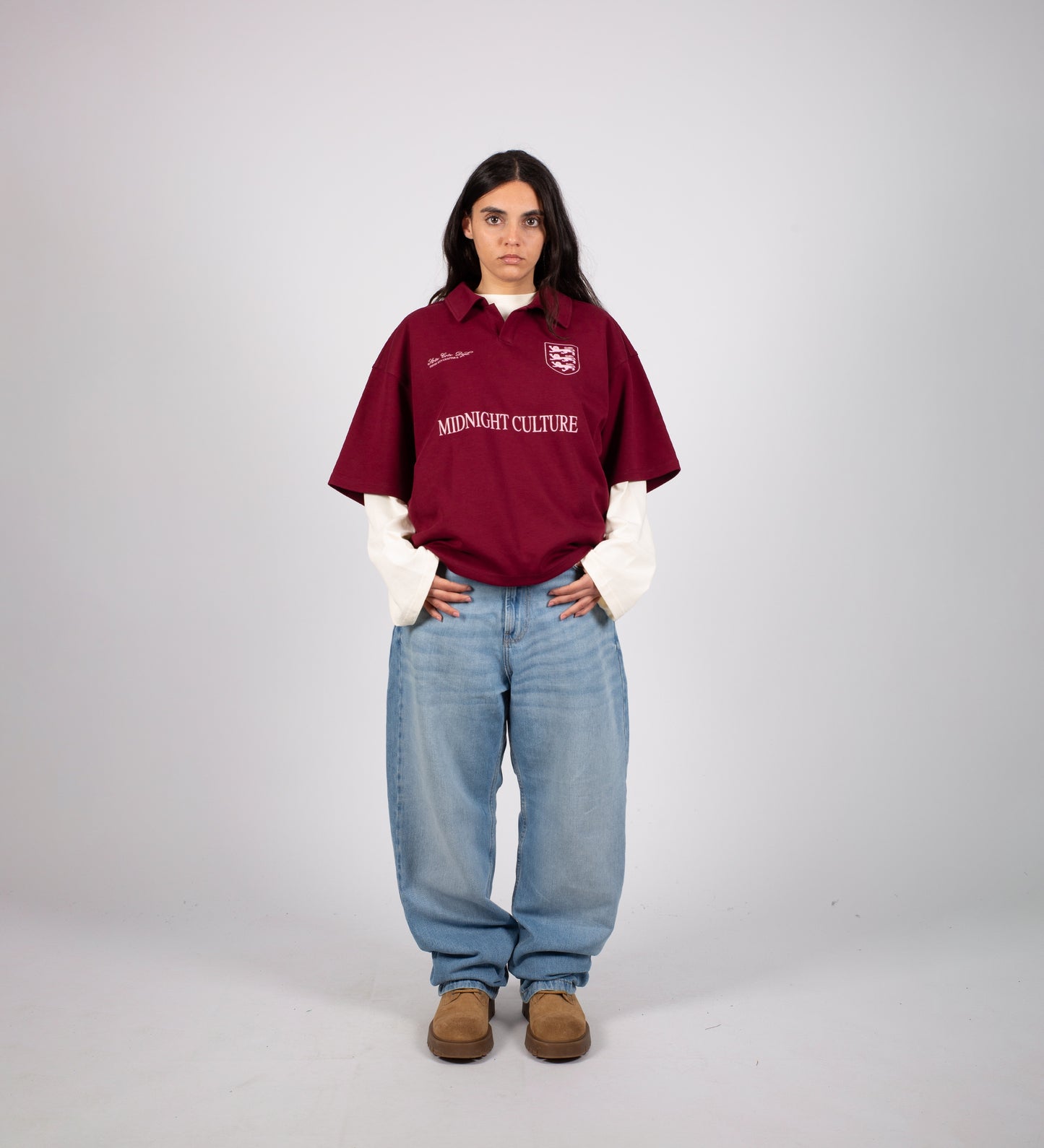 MIDNIGHT CULTURE BOXY HEAVYWEIGHT POLO – Burgundy