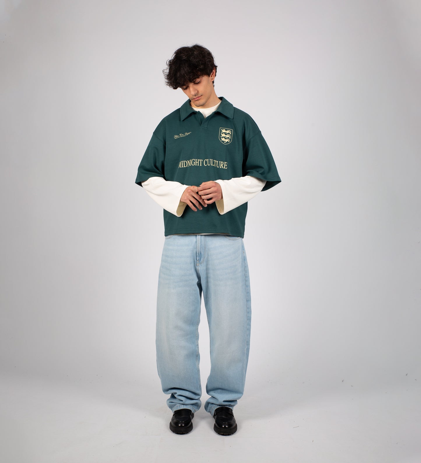 MIDNIGHT CULTURE BOXY HEAVYWEIGHT POLO – Pine Green