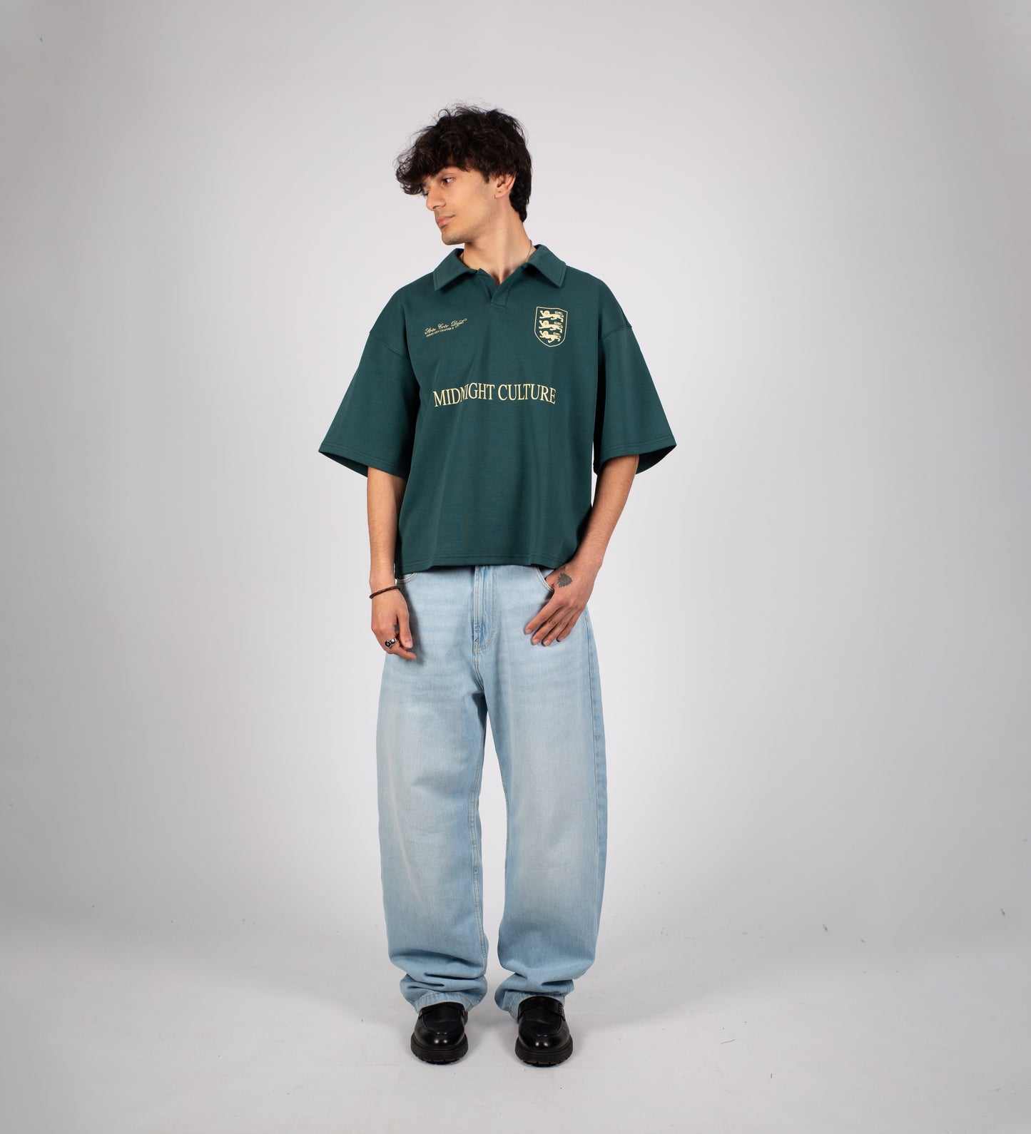 MIDNIGHT CULTURE BOXY HEAVYWEIGHT POLO – Pine Green