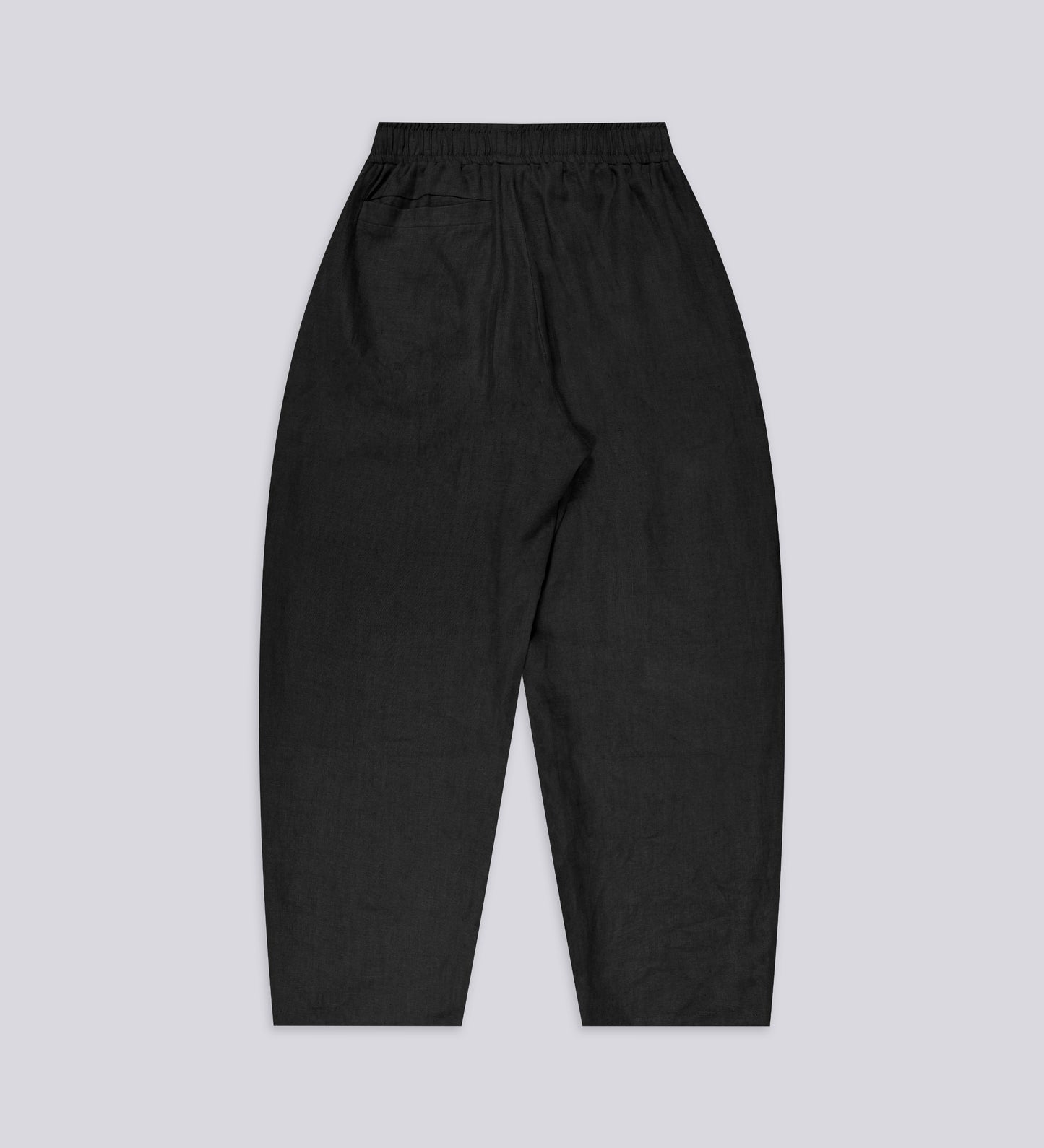PANTALON PLISSÉ BAGGY EN LIN – Noir
