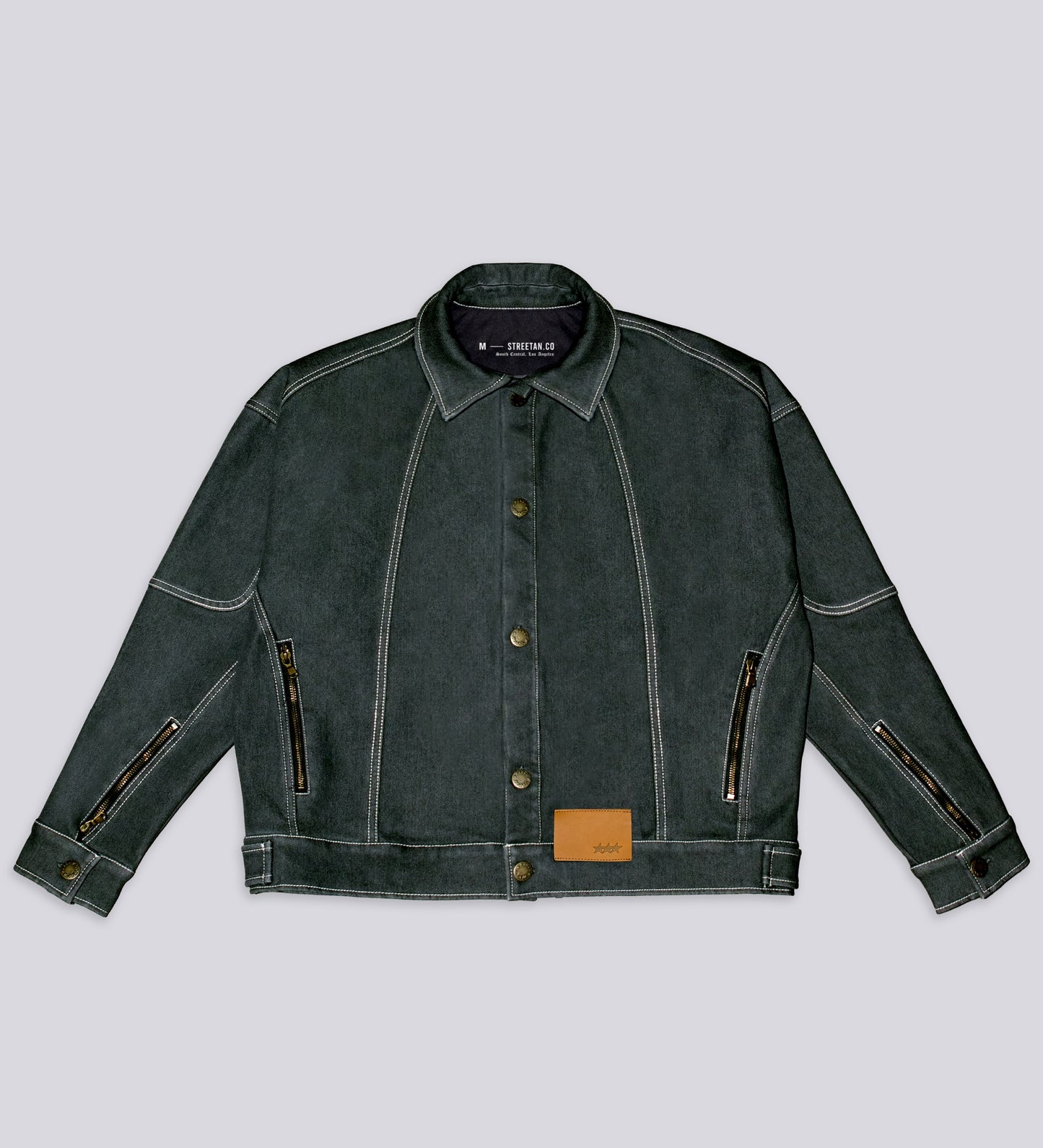 VESTE EN JEAN POLAIRE ÉPAIS – Vert foncé