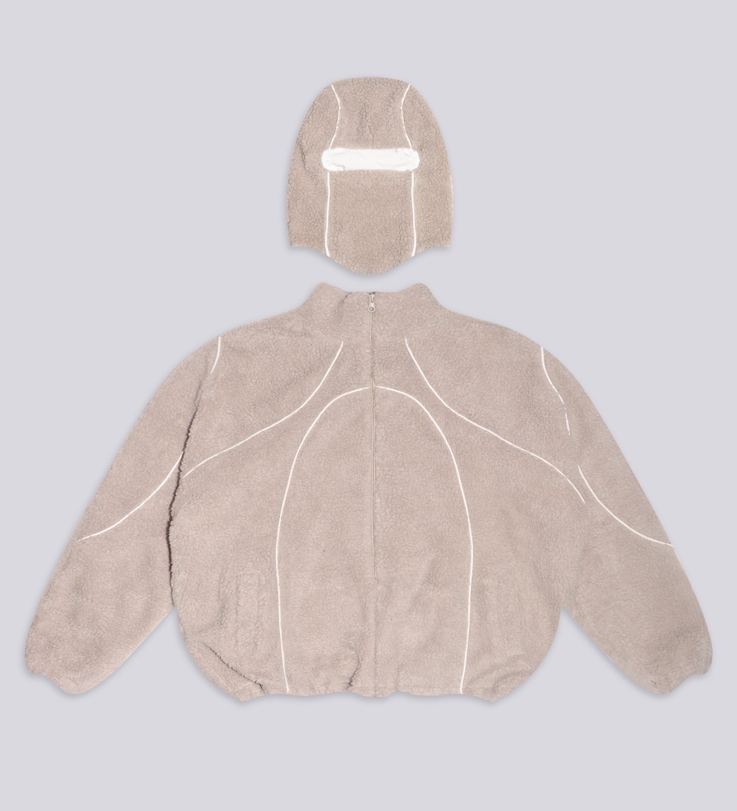 BALACLAVA SHERPA FLEECE JACKET – Beige