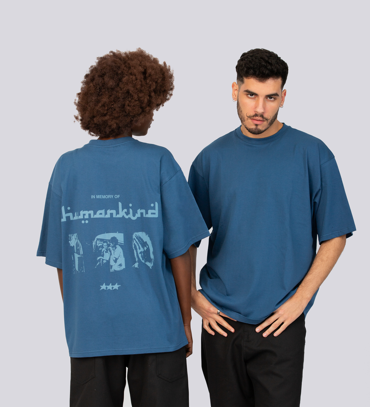 T-SHIRT HUMANKIND - Indigo