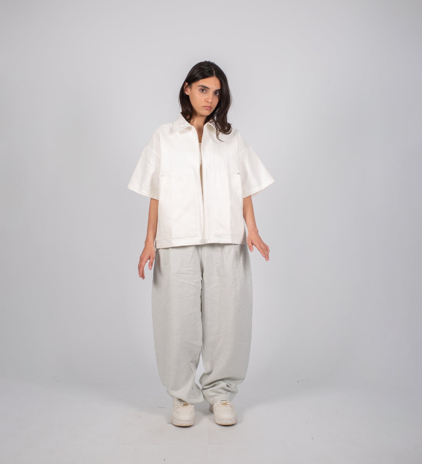 CARPENTER ZIP-UP SHIRT – Off White