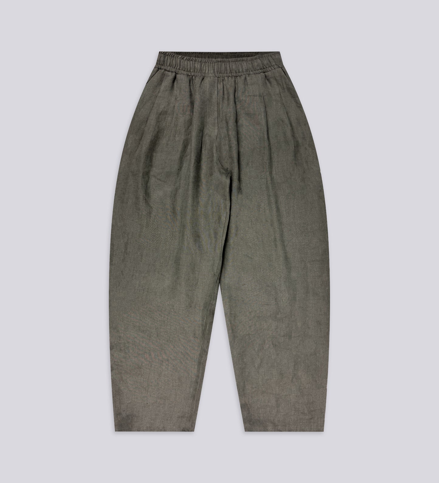 PANTALON PLISSÉ BAGGY EN LIN – Army