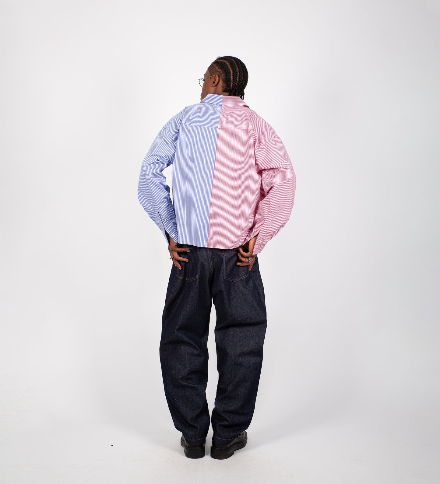 CHEMISE À RAYURES CRTV DEPT. – Bleu et rouge