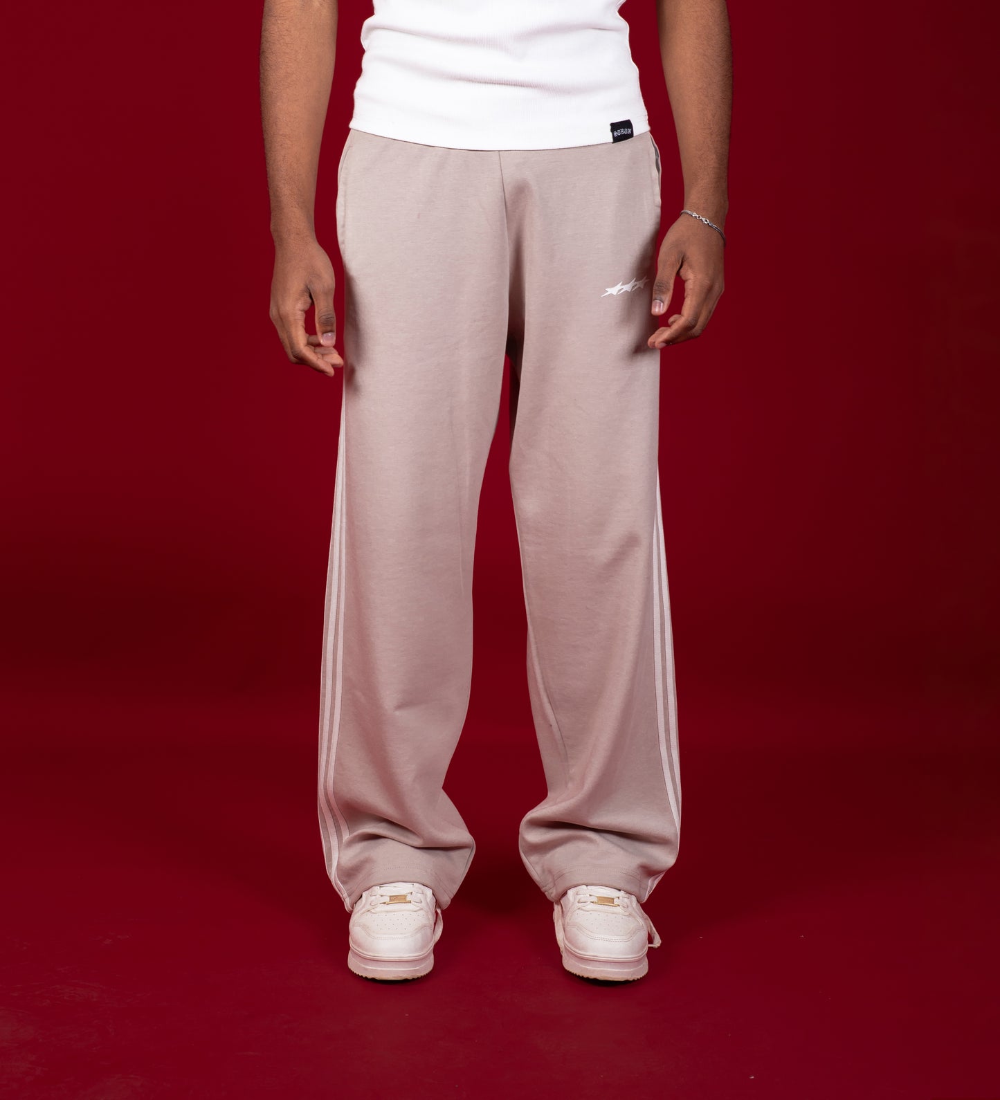 Pantalon de jogging rayé CRTV Dept – Crème