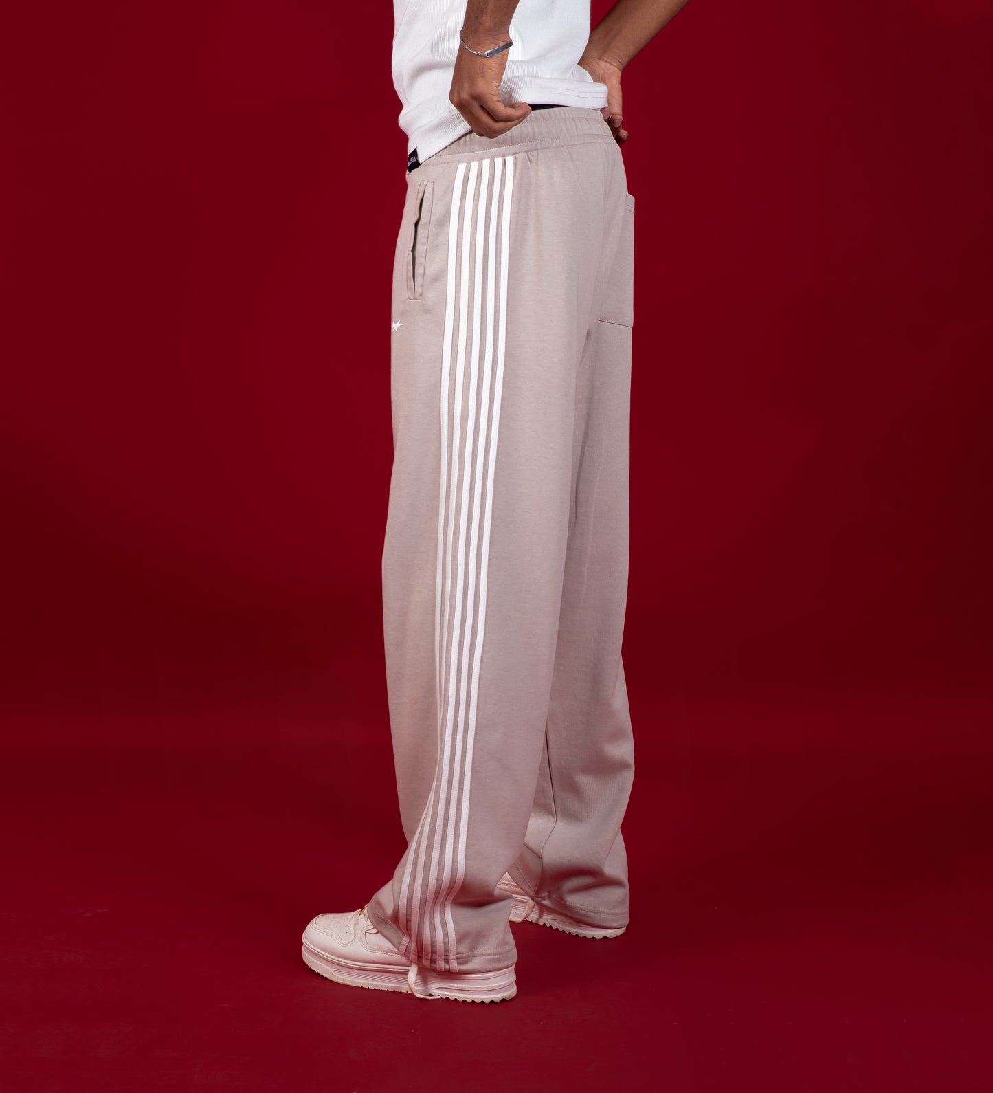 Pantalon de jogging rayé CRTV Dept – Crème