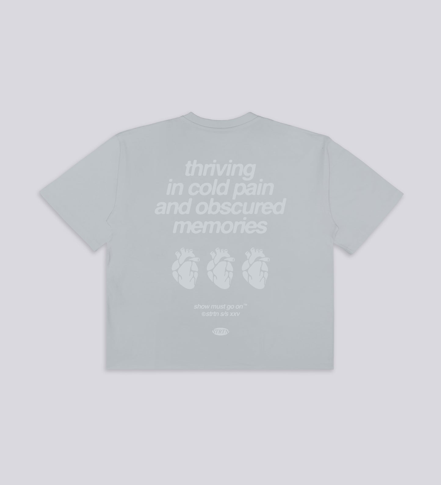 COLD HEARTS T-SHIRT V.II – Light Gray (Upcycled Fabric)