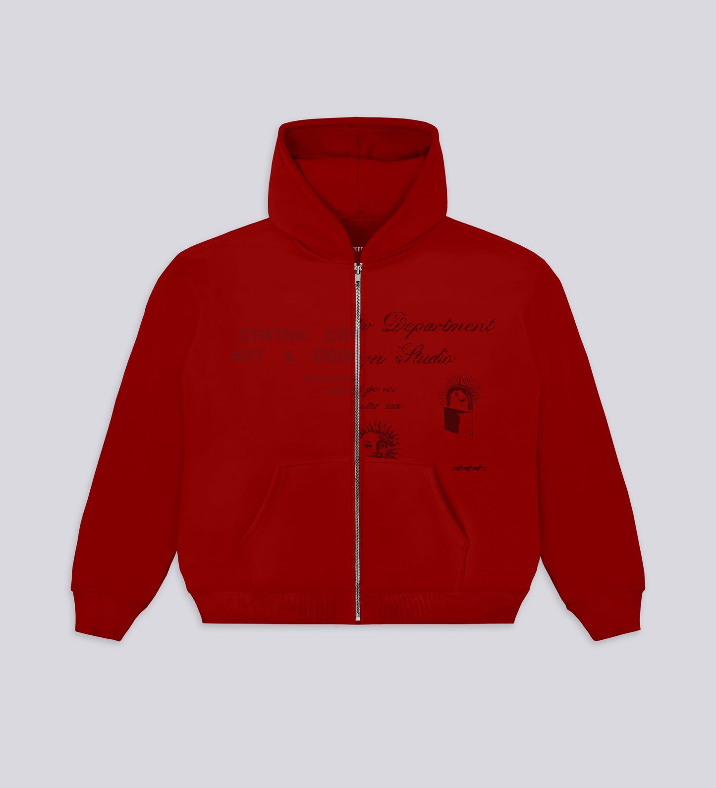 COLD HEARTS ZIP-UP HOODIE – Red