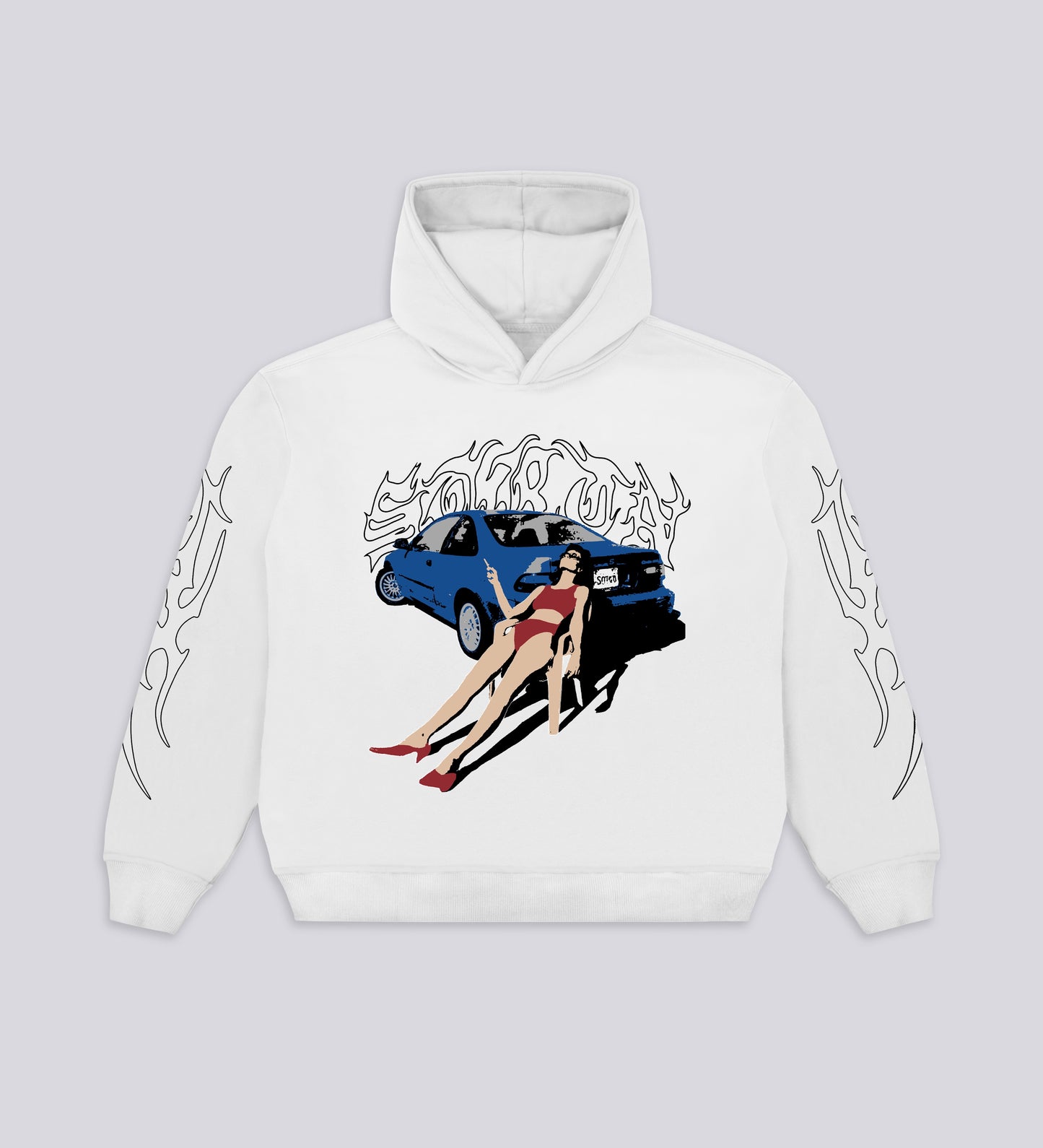 Sweat à capuche Unfazed – Blanc cassé