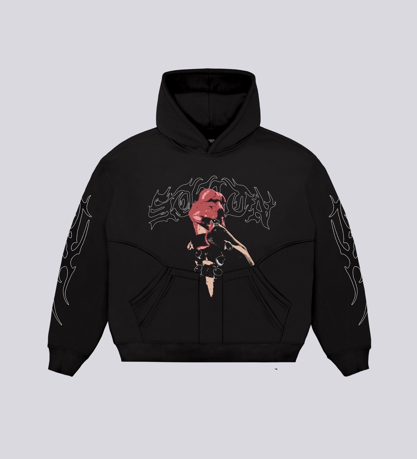 Sweat à capuche Boxy Dystopia - Noir