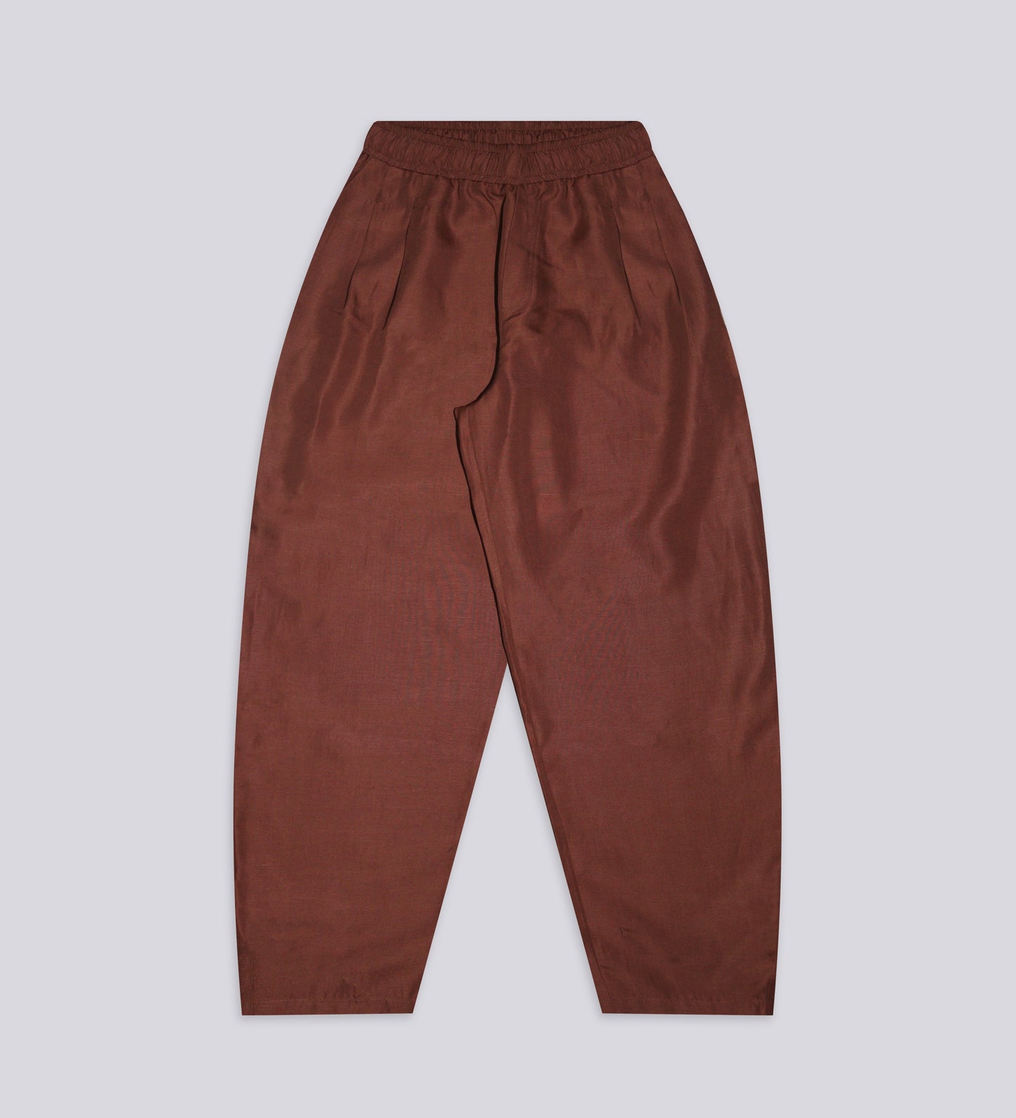 PLEATED BAGGY LINEN PANTS – Mocha