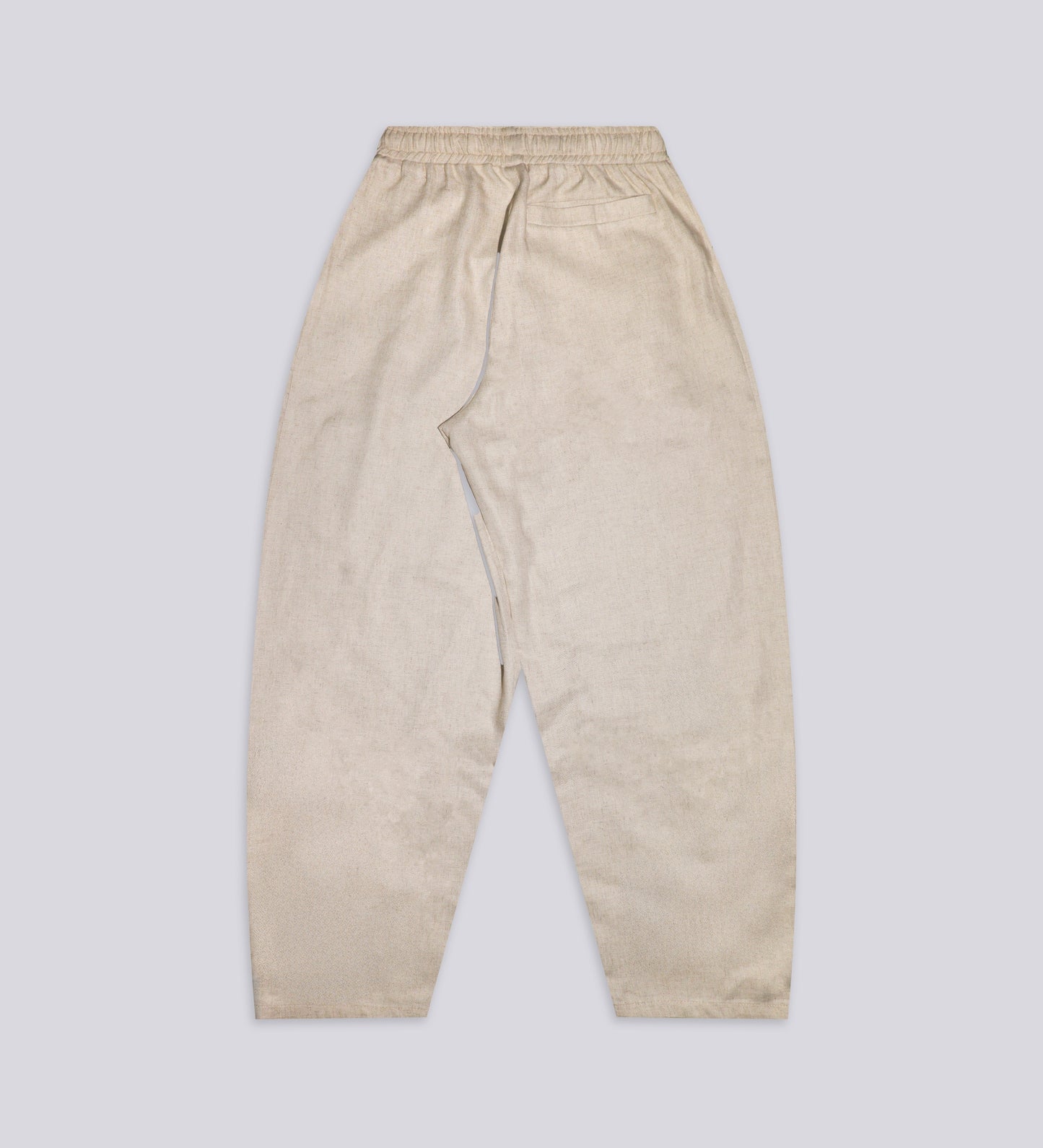 PLEATED BAGGY LINEN PANTS – Cream