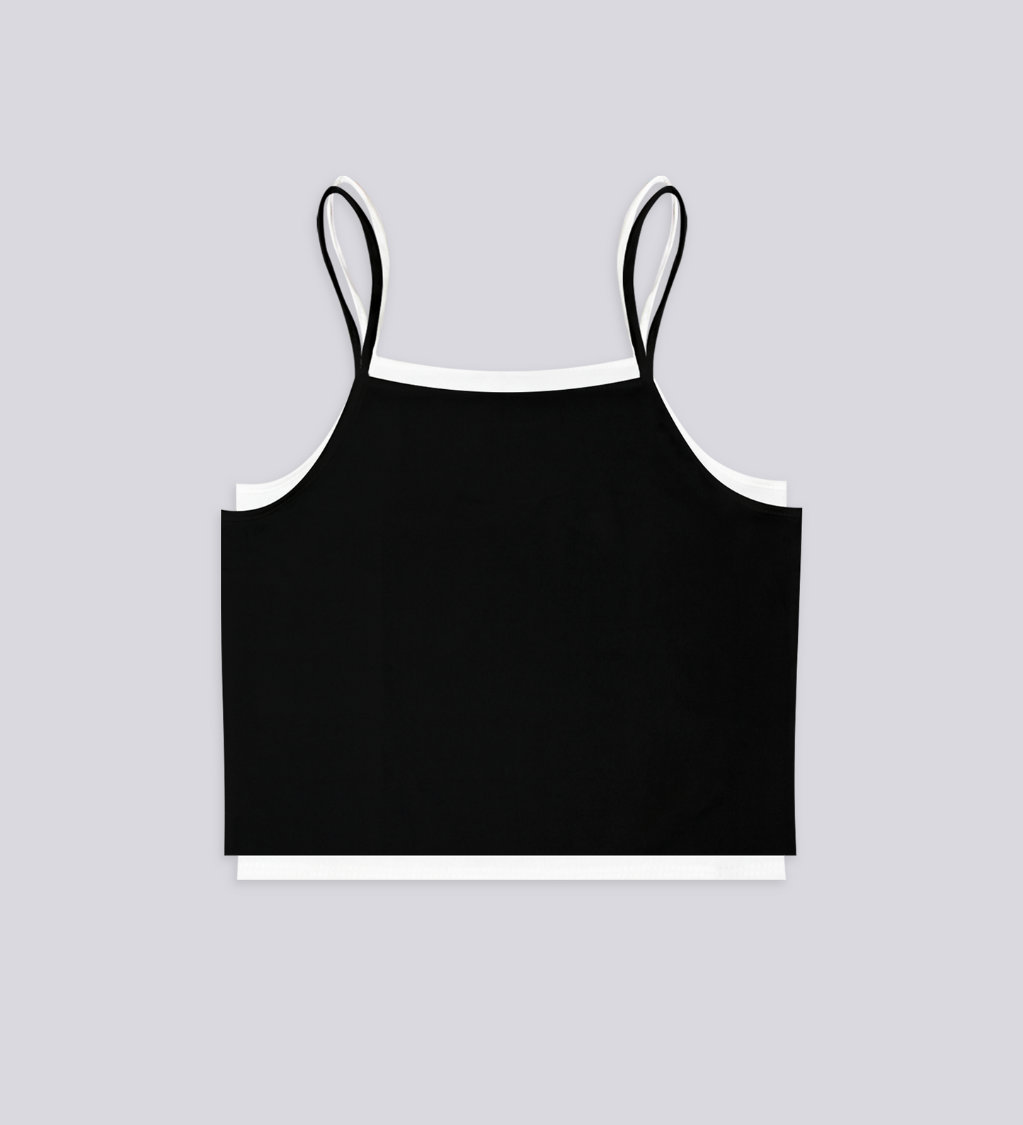 Haut double Cult Supply pour femme – Noir sur blanc