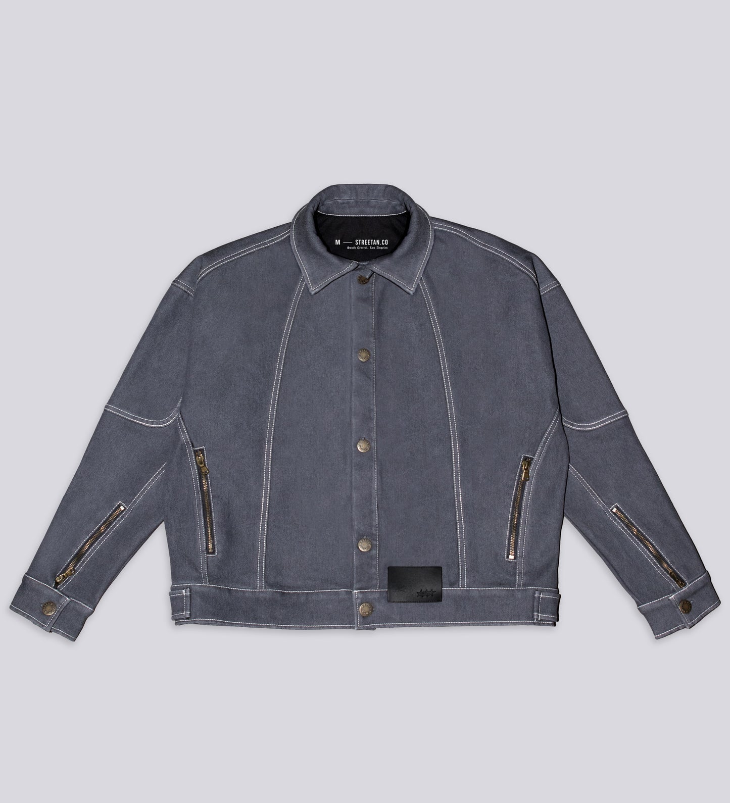VESTE EN JEAN POLAIRE ÉPAISSE – Gris