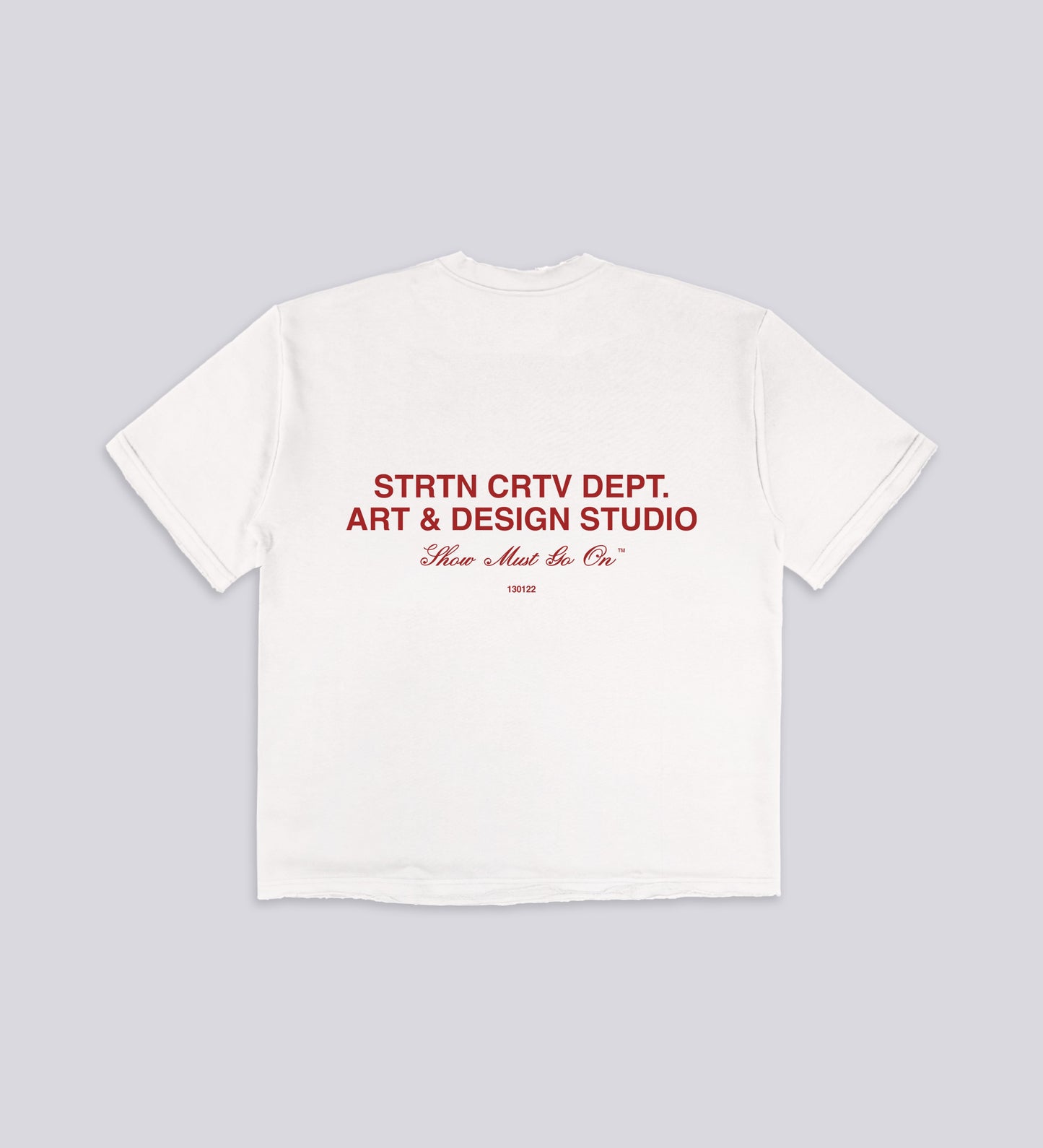 T-shirt effet usé CRTV. DEPT – Blanc cassé (polaire non brossée)