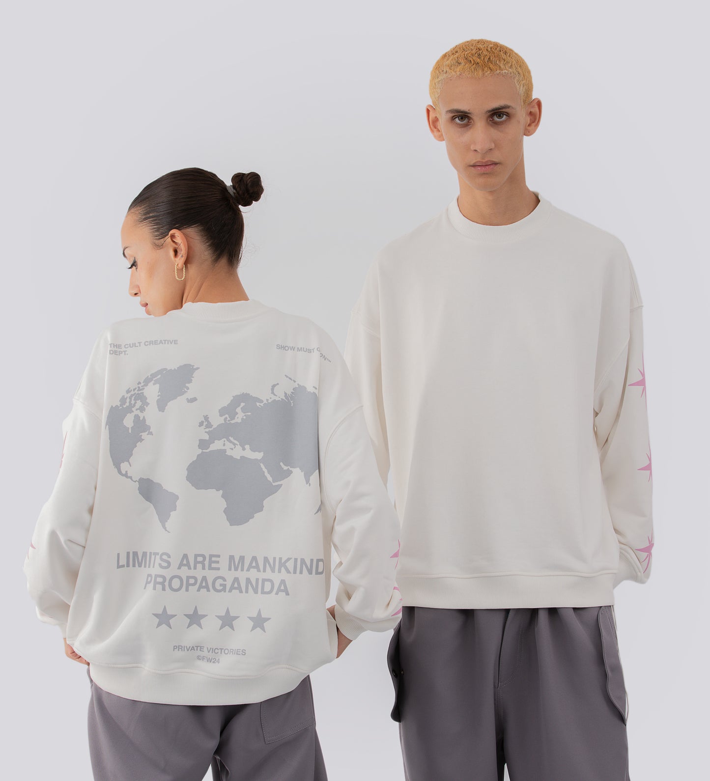 SWEAT-SHIRT MANKIND PROPAGANDA - Blanc (polaire non brossée)