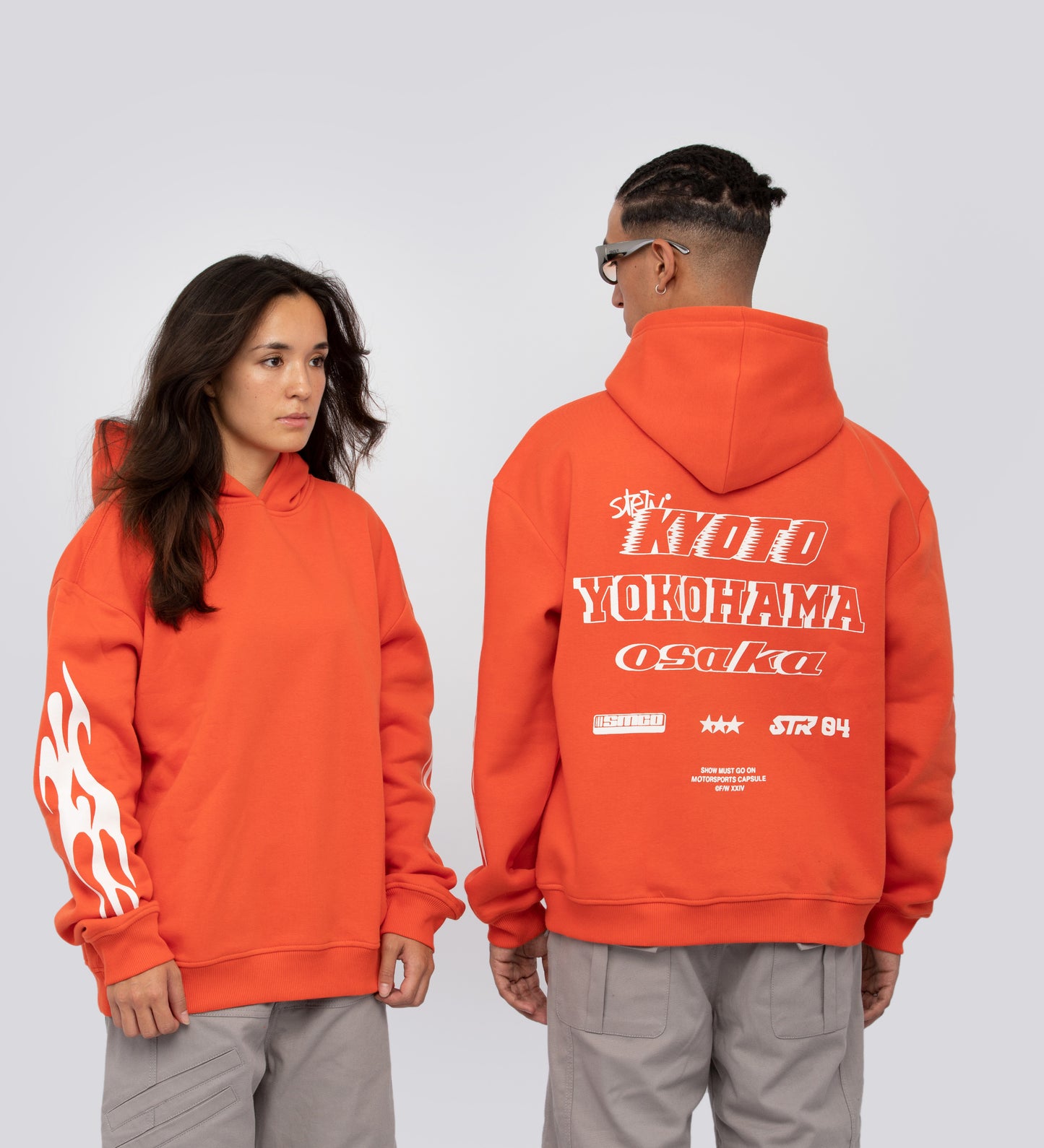 Sweat à capuche Kyoto - Orange sanguine