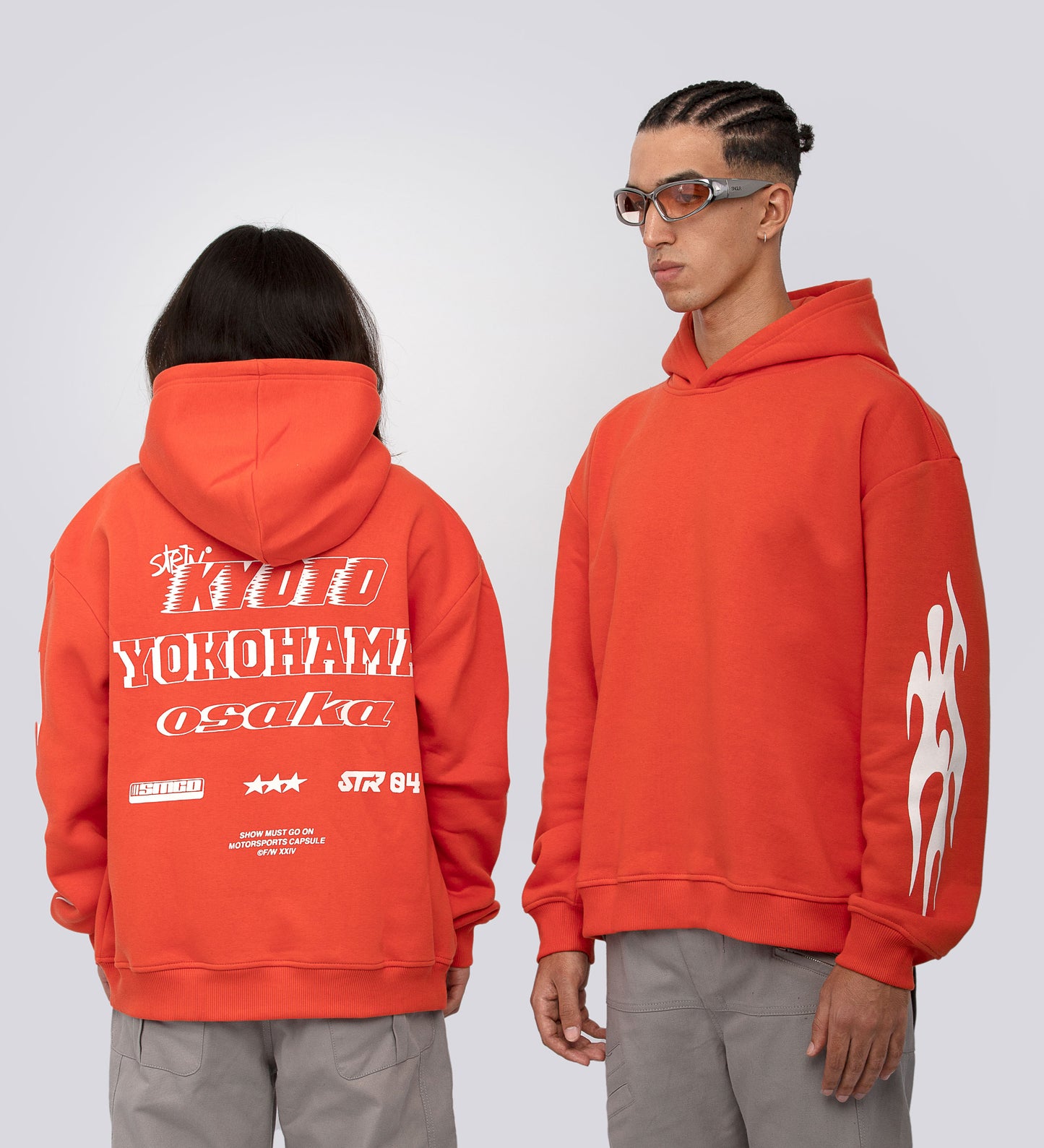 Sweat à capuche Kyoto - Orange sanguine