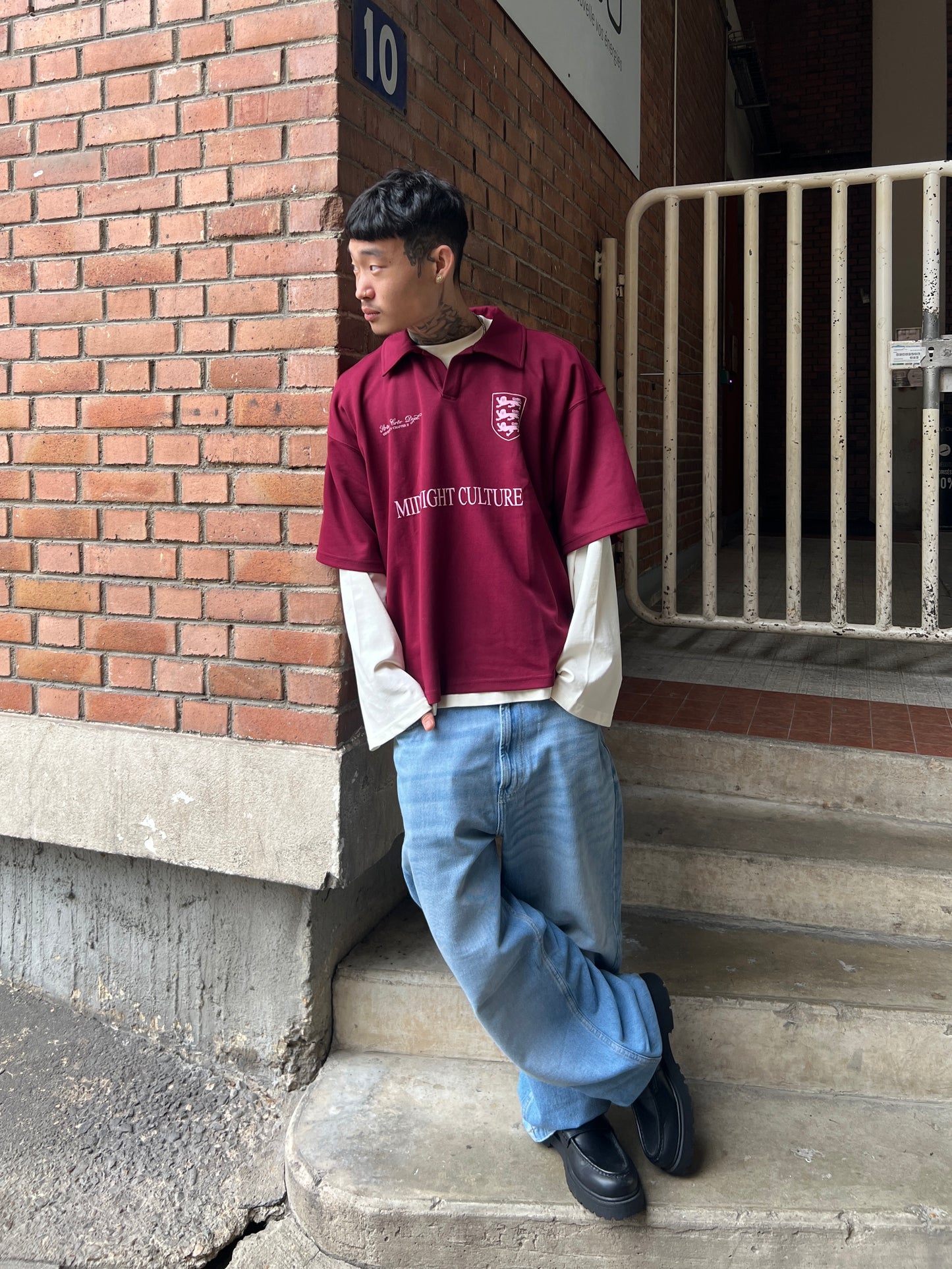 MIDNIGHT CULTURE BOXY HEAVYWEIGHT POLO – Burgundy