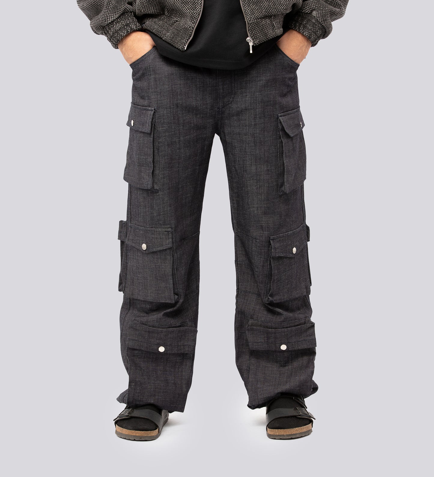 JEANS DE COMBAT CARGO – Gris foncé