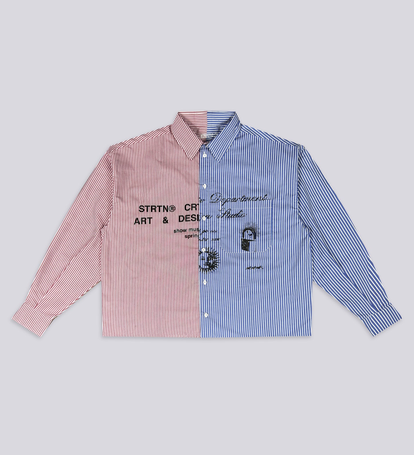 CHEMISE À RAYURES CRTV DEPT. – Bleu et rouge