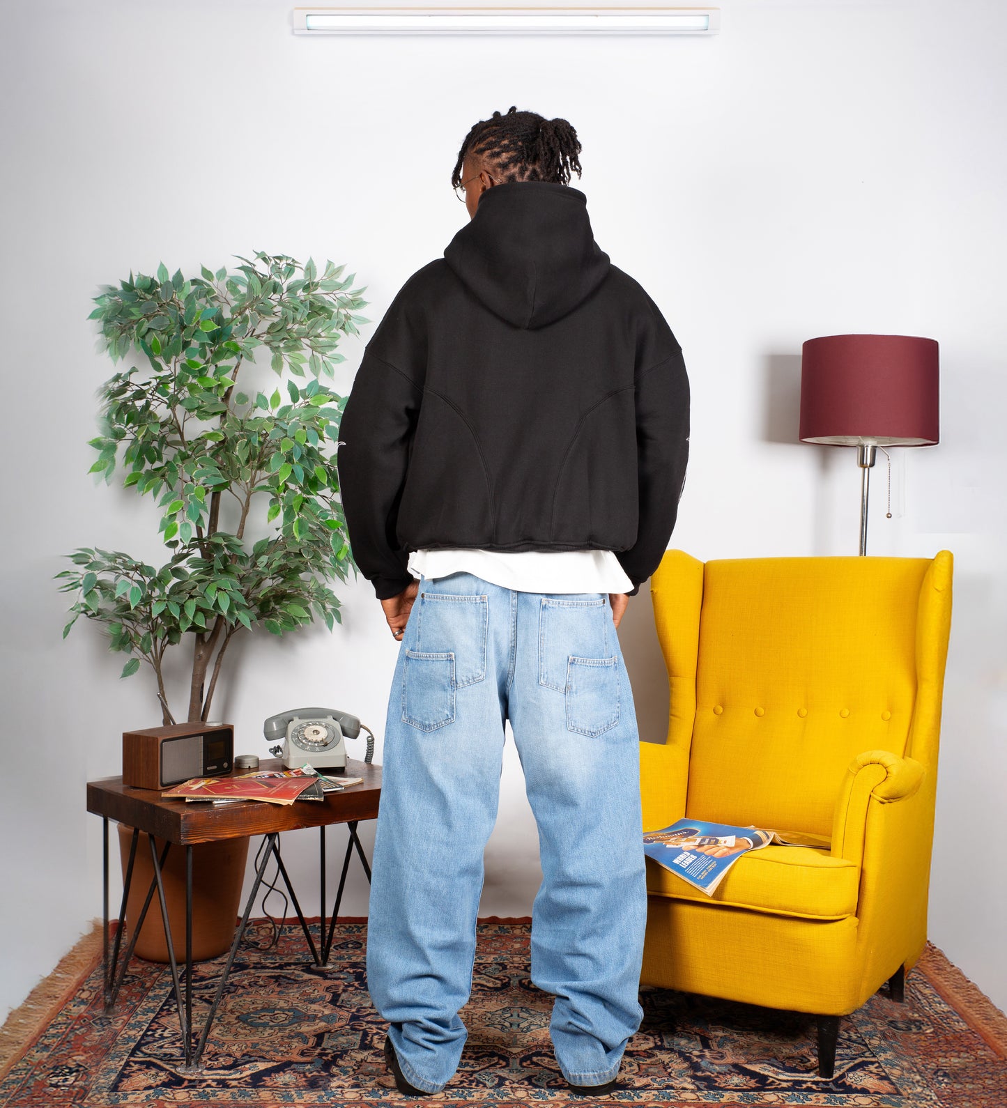 Sweat à capuche Boxy Dystopia - Noir