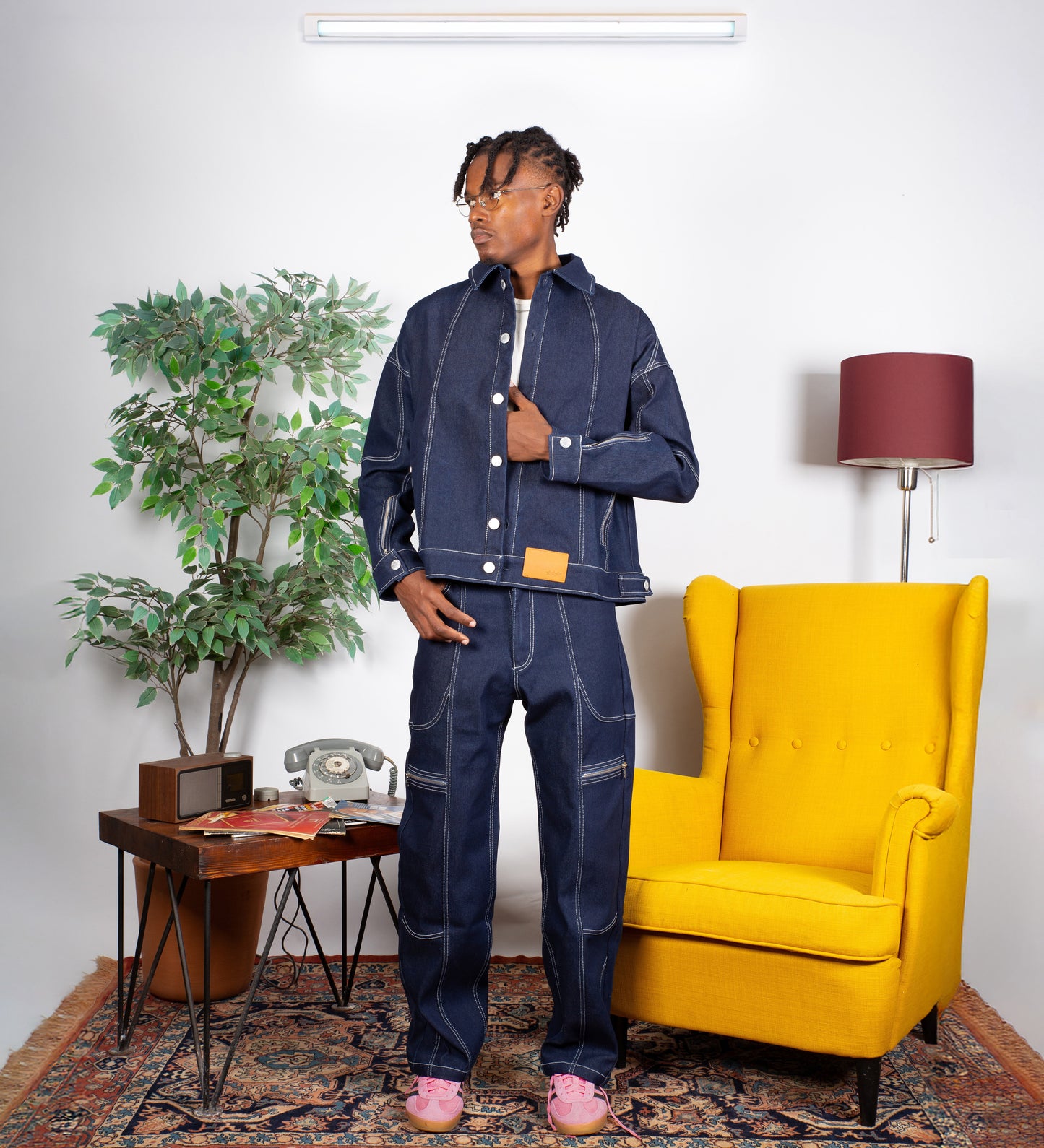 PANTALON EN JEAN POLAIRE ÉPAIS – Bleu