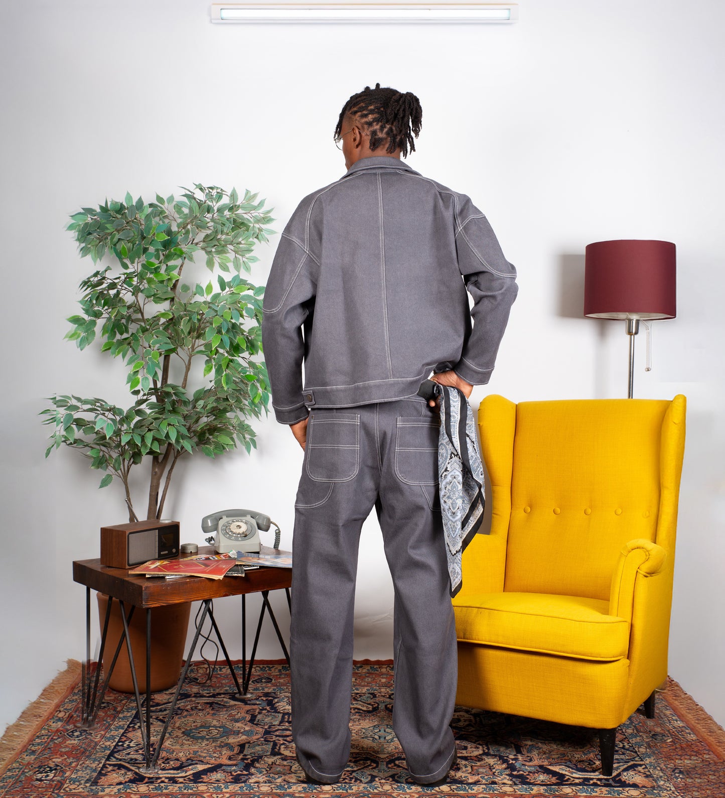 VESTE EN JEAN POLAIRE ÉPAISSE – Gris