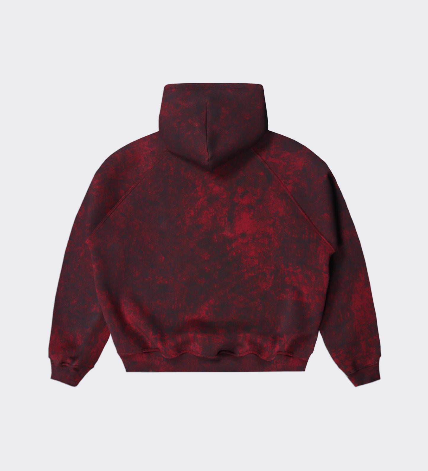DISTRESSED RAGLAN HOODIE – Stained Burgundy