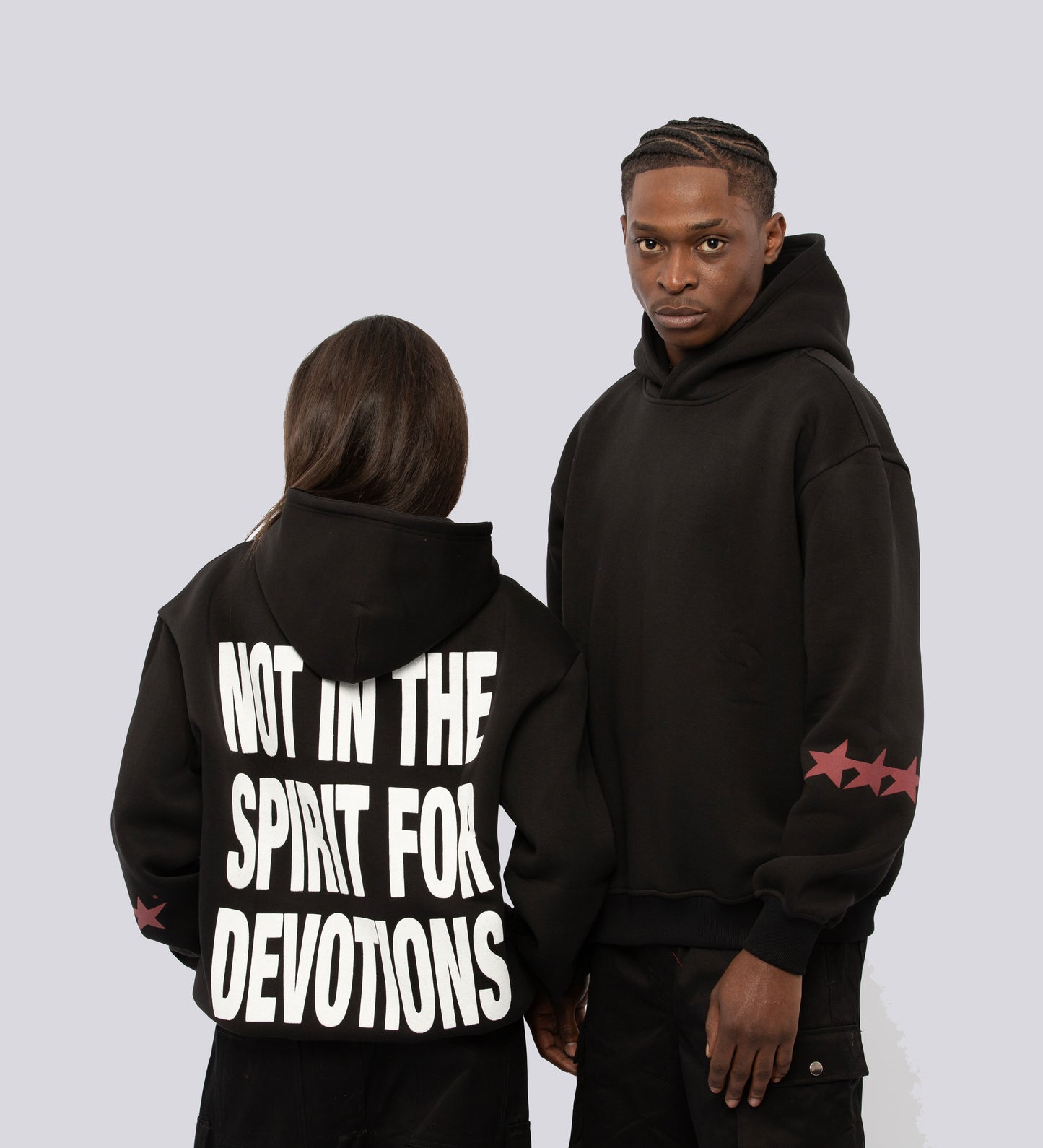 NOT IN THE SPIRIT FOR DEVOTIONS HOODIE – Black