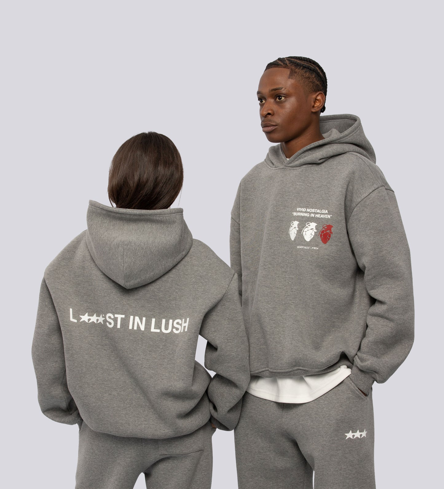 Sweat à capuche VIVID NOSTALGIE – Gris chiné
