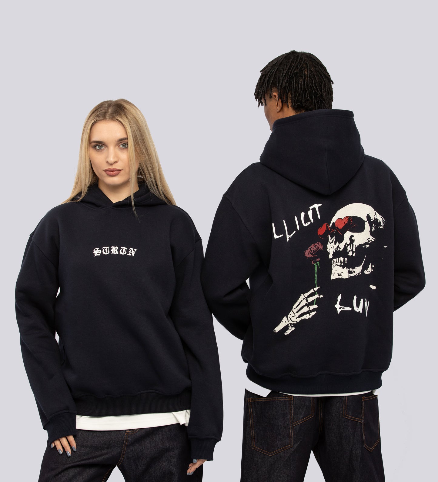 Sweat à capuche Illicit Love – Bleu marine