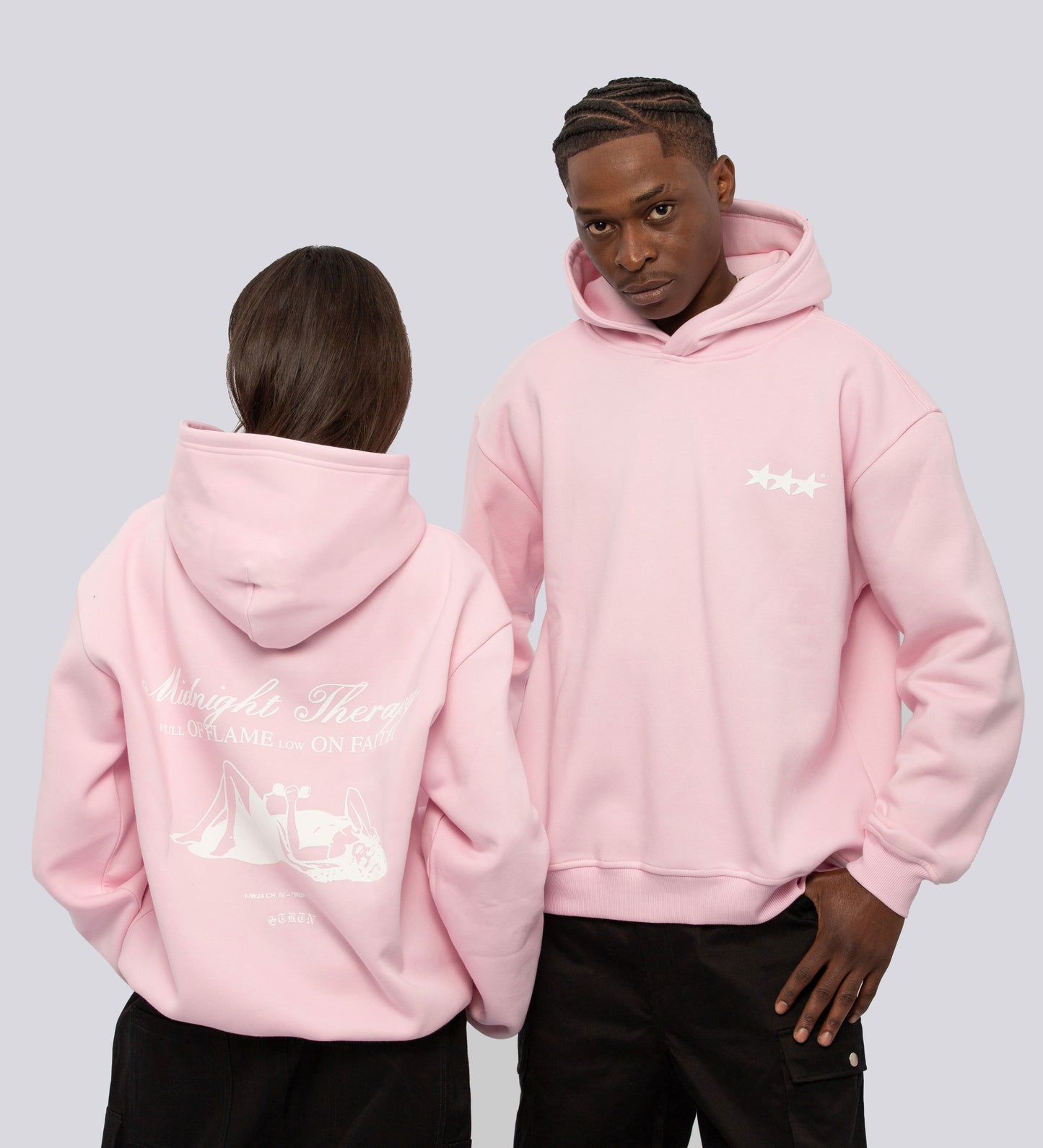 MIDNIGHT THERAPY HOODIE – Baby Pink