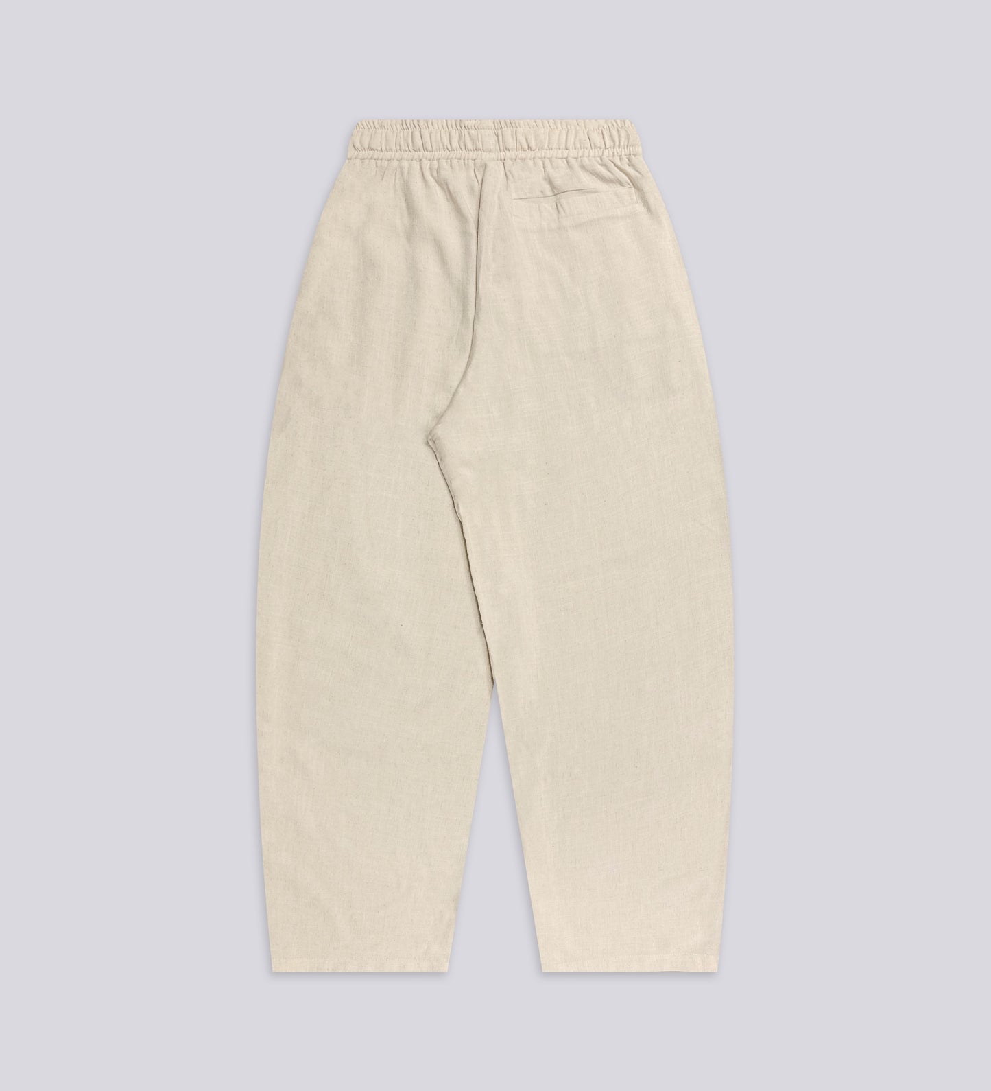 PLEATED BAGGY LINEN PANTS – Cream