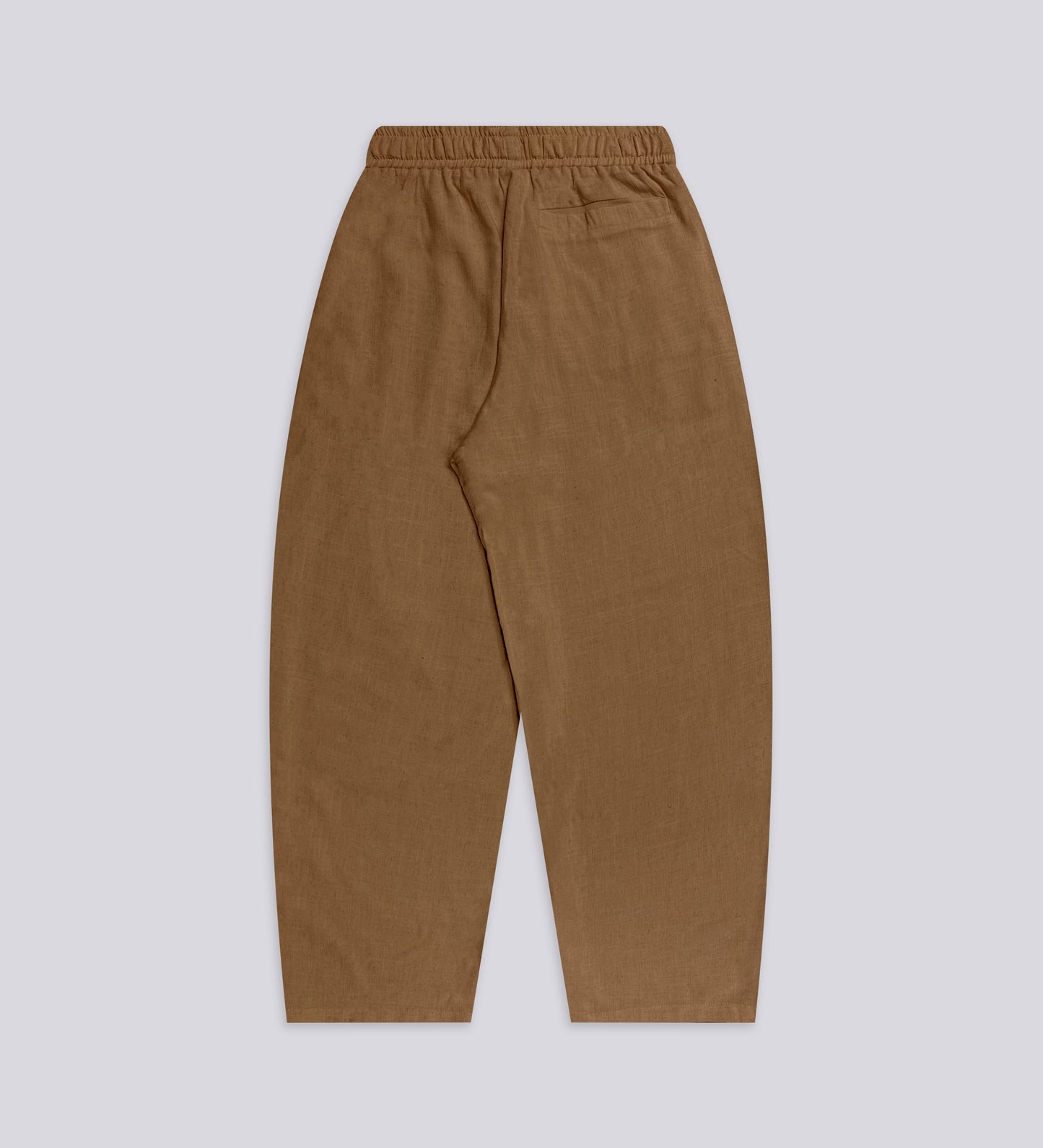 PLEATED BAGGY LINEN PANTS – Brown