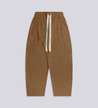 PLEATED BAGGY LINEN PANTS – Brown